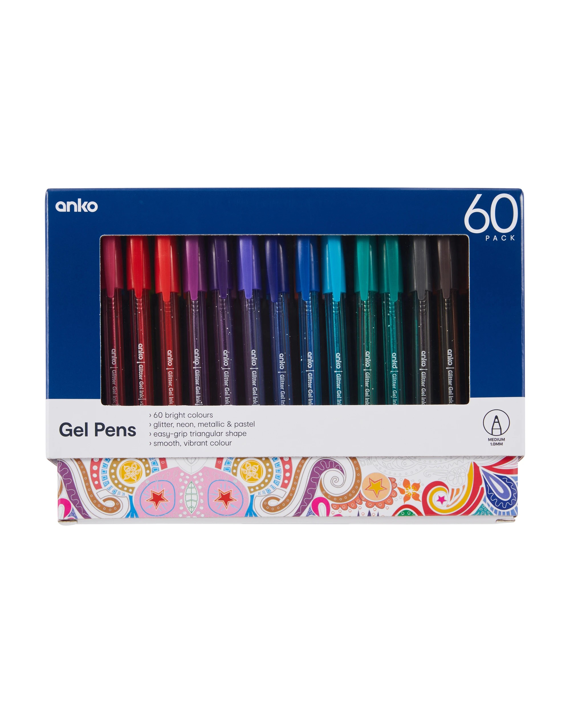 1 60 Pack Colour Gel Pens - Bright, 1 of 7