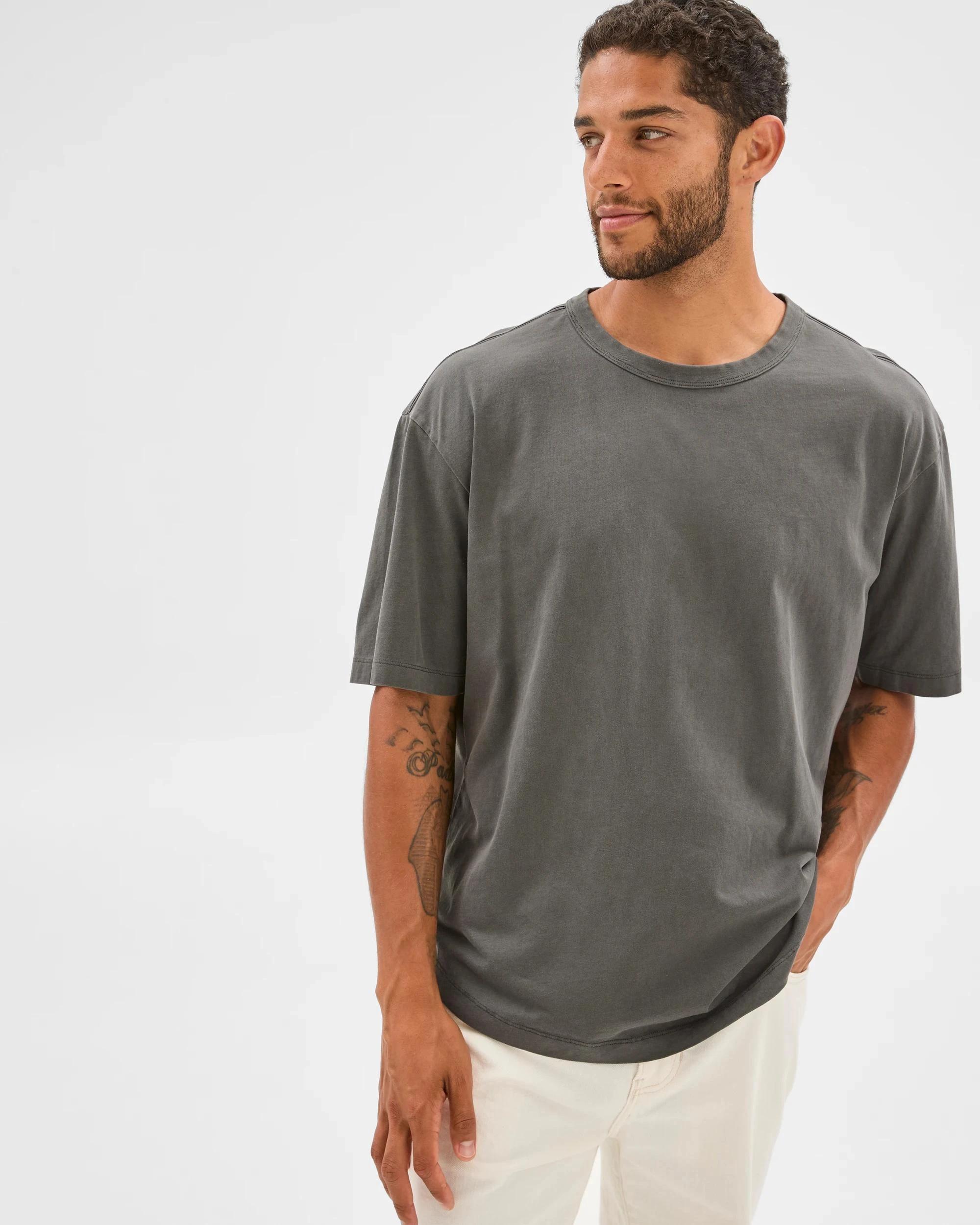 4 Target Man Australian Cotton Oversized T-Shirt BLACK, 4 of 5