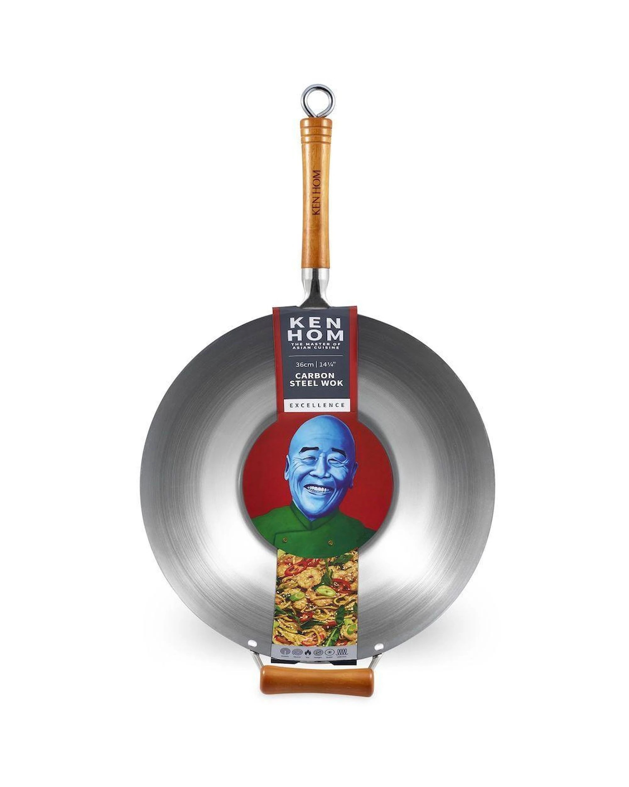 1 Ken Hom Excellence Carbon Steel Wok 36cm, 1 of 3