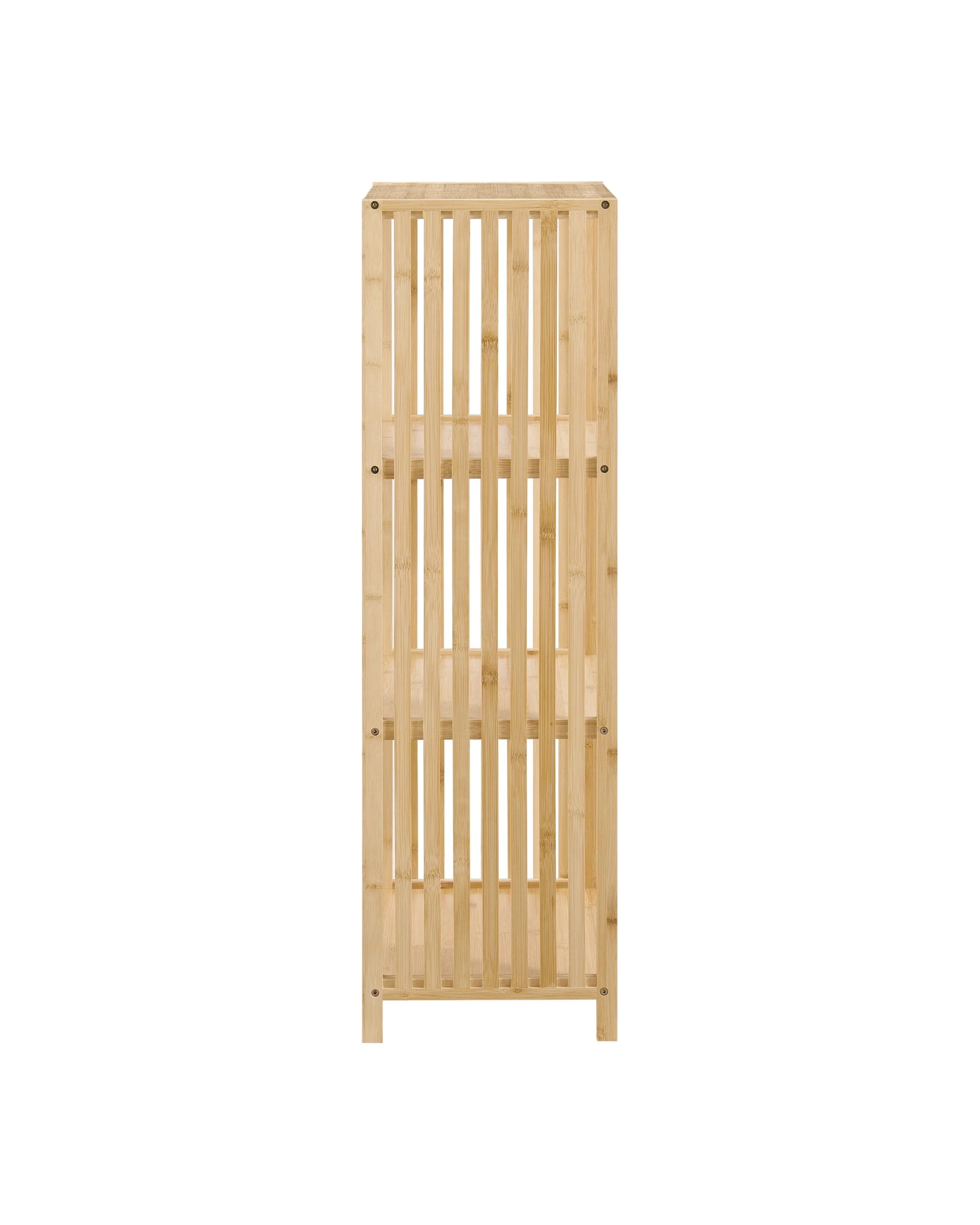 5 Kodu Open Shelf Bookshelf Display Unit 3 Tier Bamboo - Natural, 5 of 8