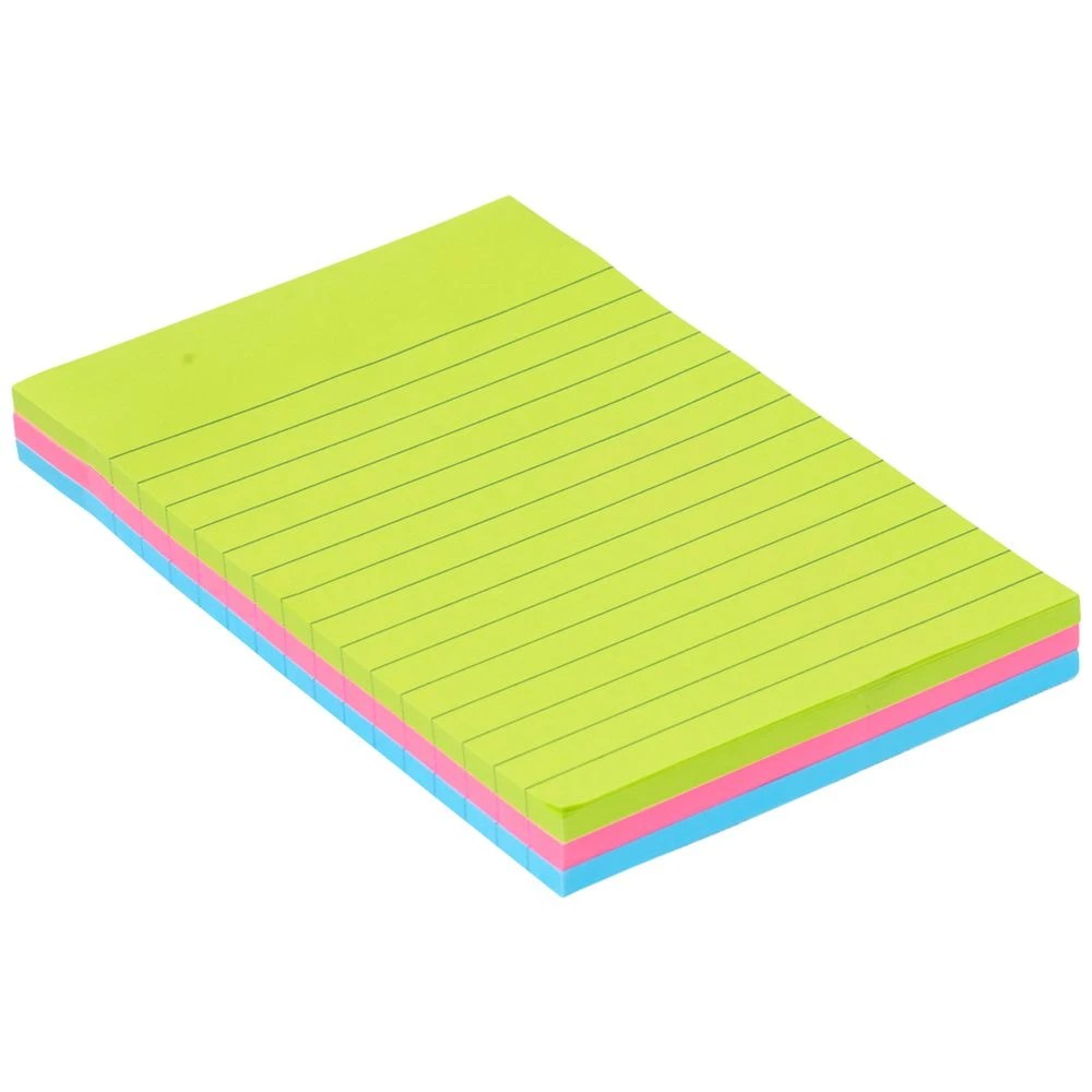 2 J.Burrows Ultra Stick-it Notes 101x152mm Lined Neon 3 Pack, 2 of 4