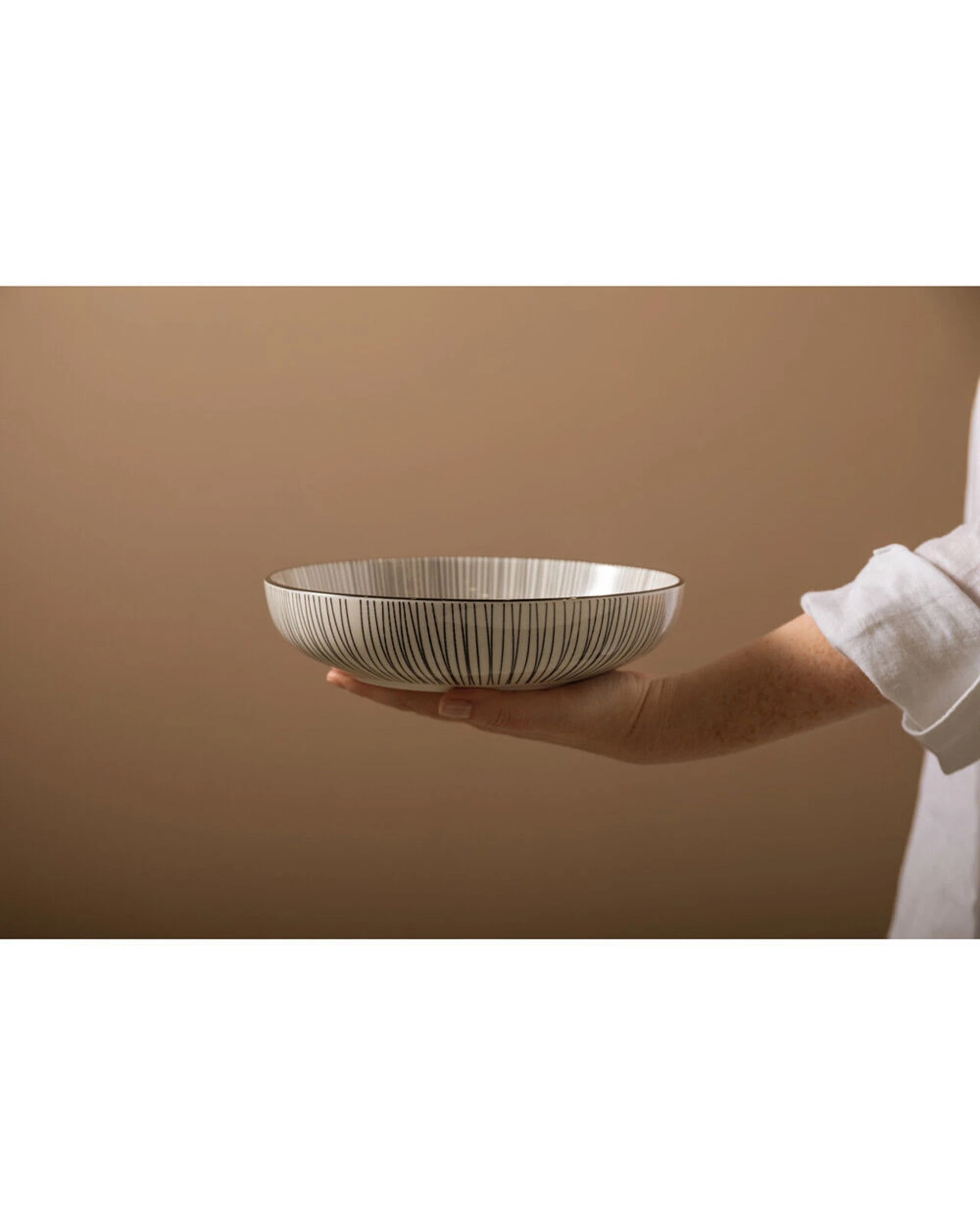 7 Mikasa 4PK Stripe Ceramic Bowl Round Dinnerware Stoneware 21cm - Black, 7 of 7