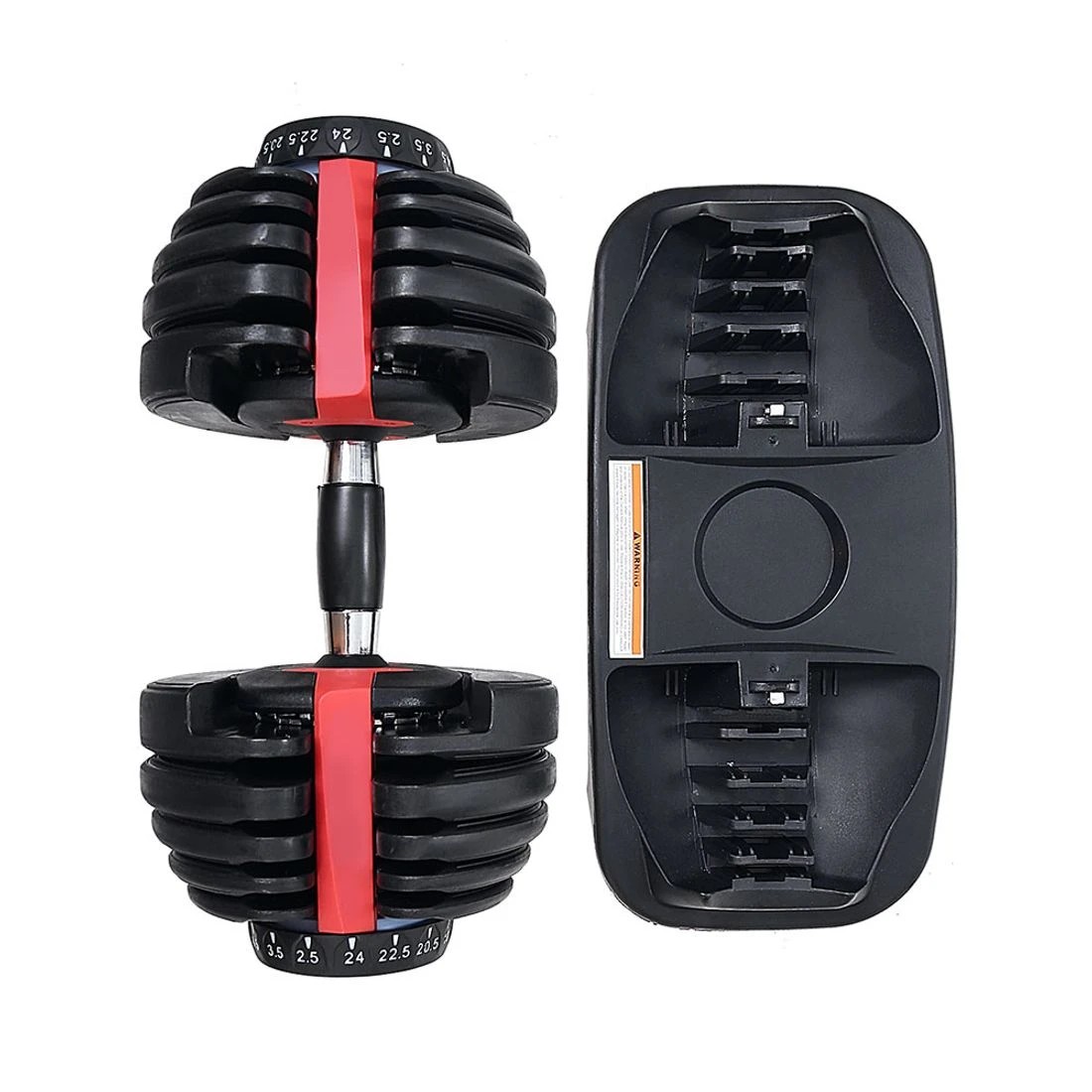 3 Everfit 24kg Dumbbells Adjustable Dumbbell Weight Plates Home Gym 2pcs - Multi, 3 of 6