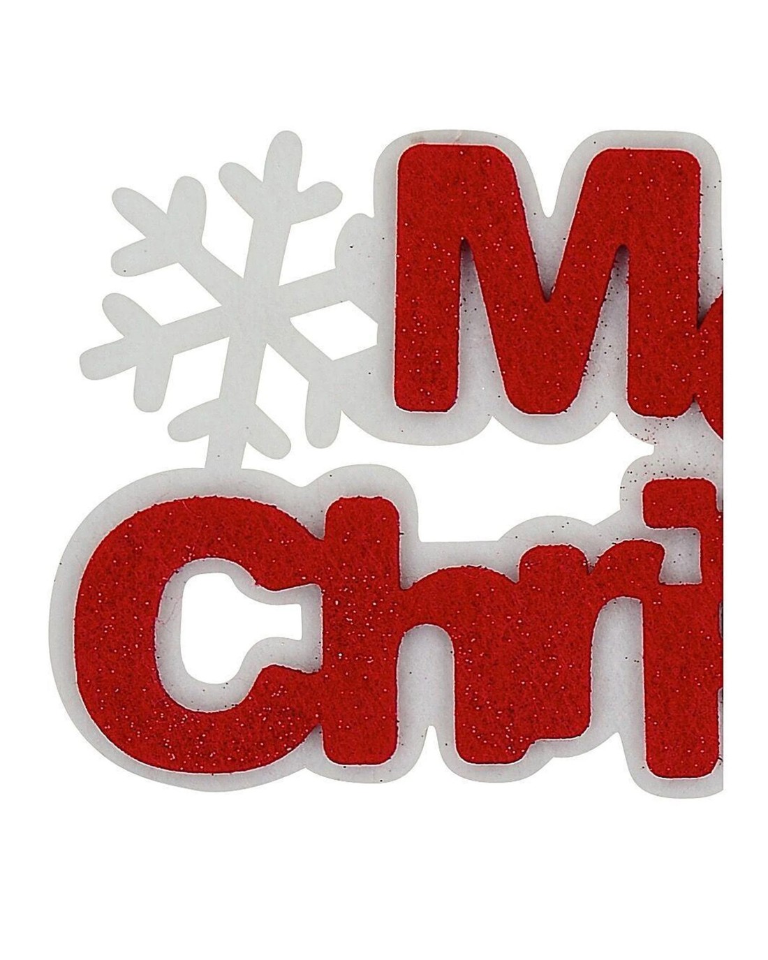 Christmas Warehouse Hanging Red & White Felt Merry Christmas Snowflake ...