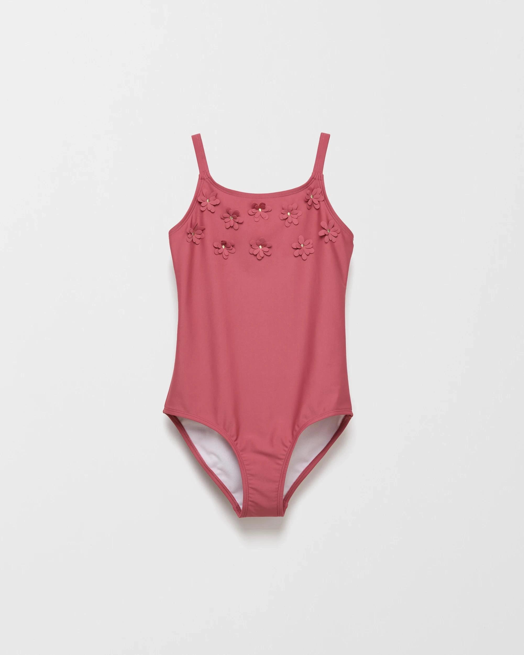 1 Target 3D Floral Swim One Piece BURGUNDY, 1 of 2