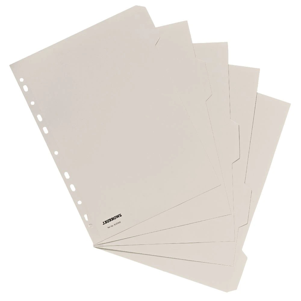 2 J.Burrows A4 5 Tab Dividers FSC White, 2 of 3