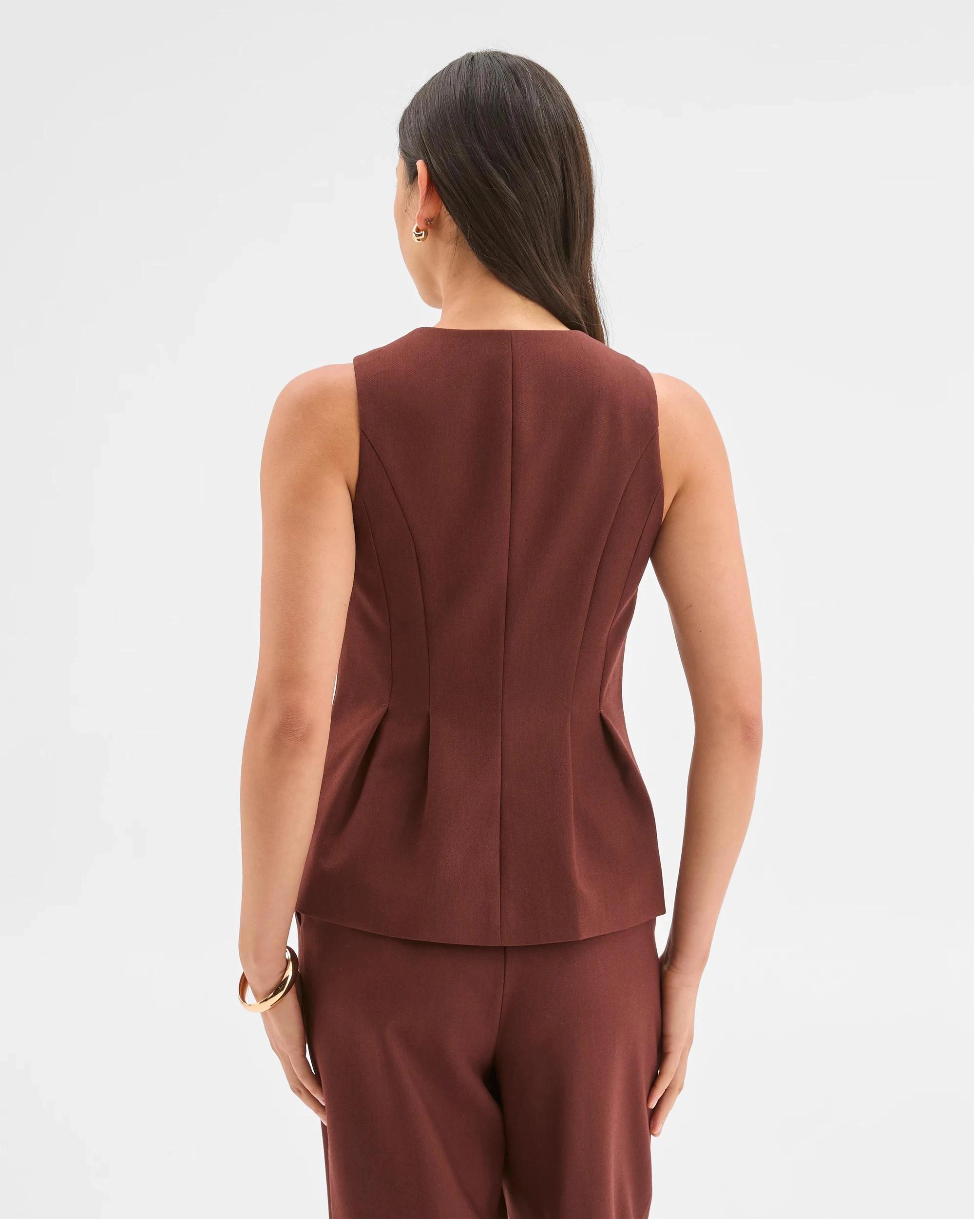 7 Preview Sleeveless Peplum Vest RUM RAISIN, 7 of 8