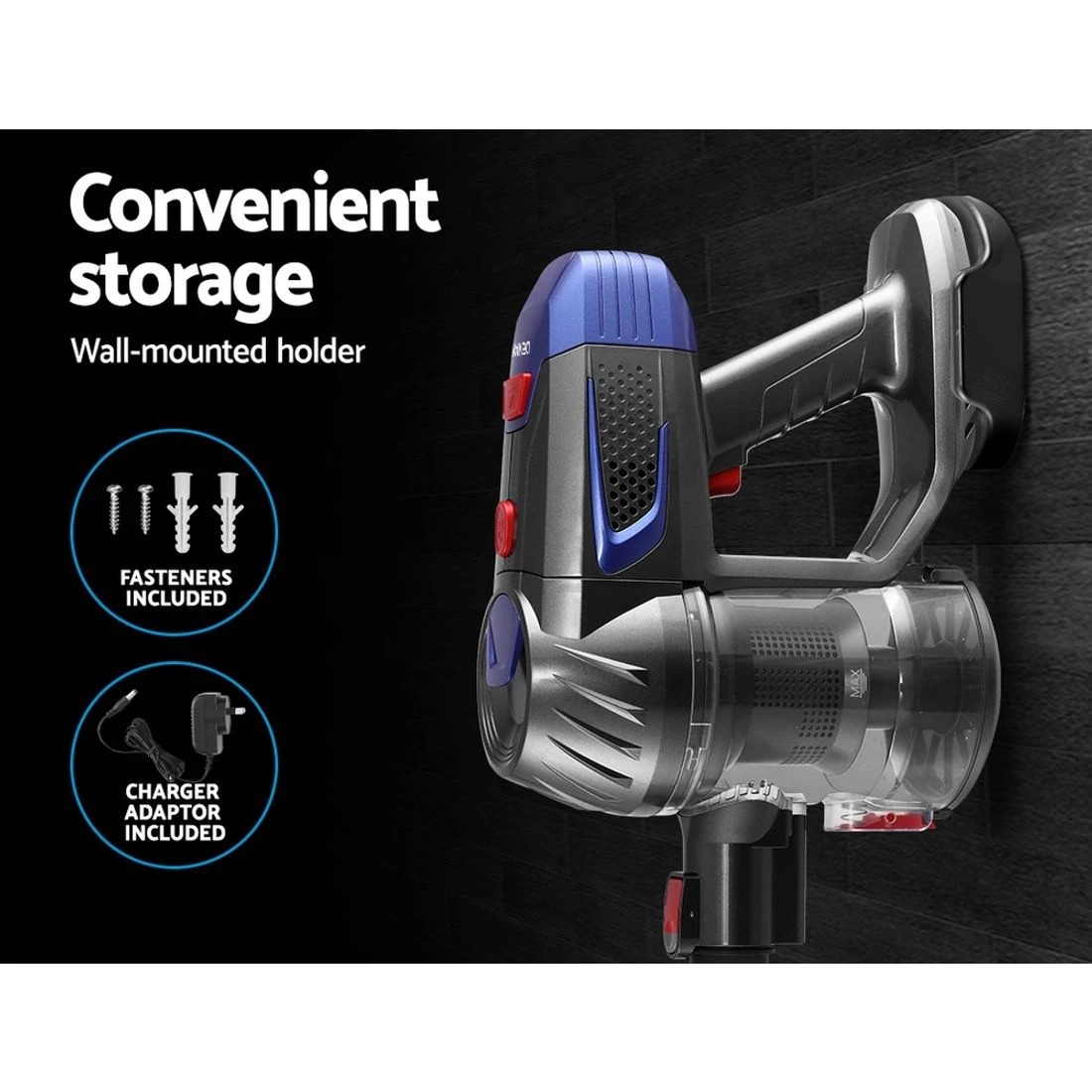 6 Devanti Stick Vacuum Cleaner Bagless Cordless  150W - Red, 6 of 7