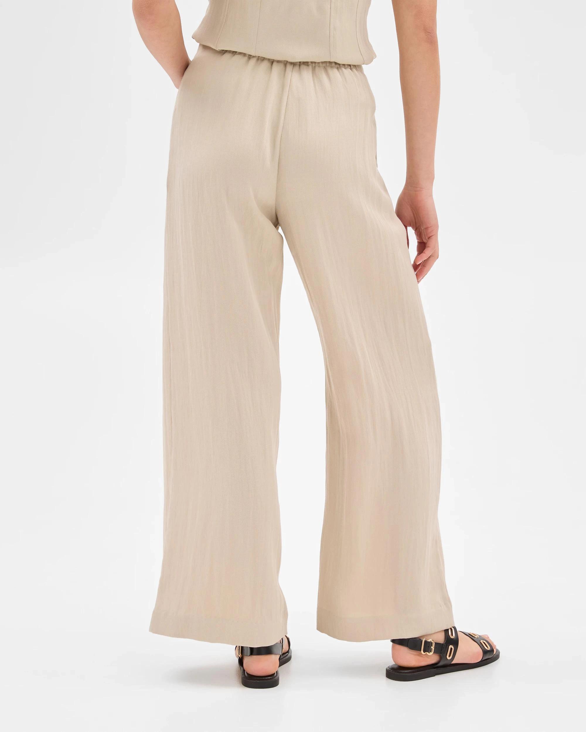 6 Summer Twill Pleat Waist Wide Leg Pants - Preview SAGE, 6 of 6