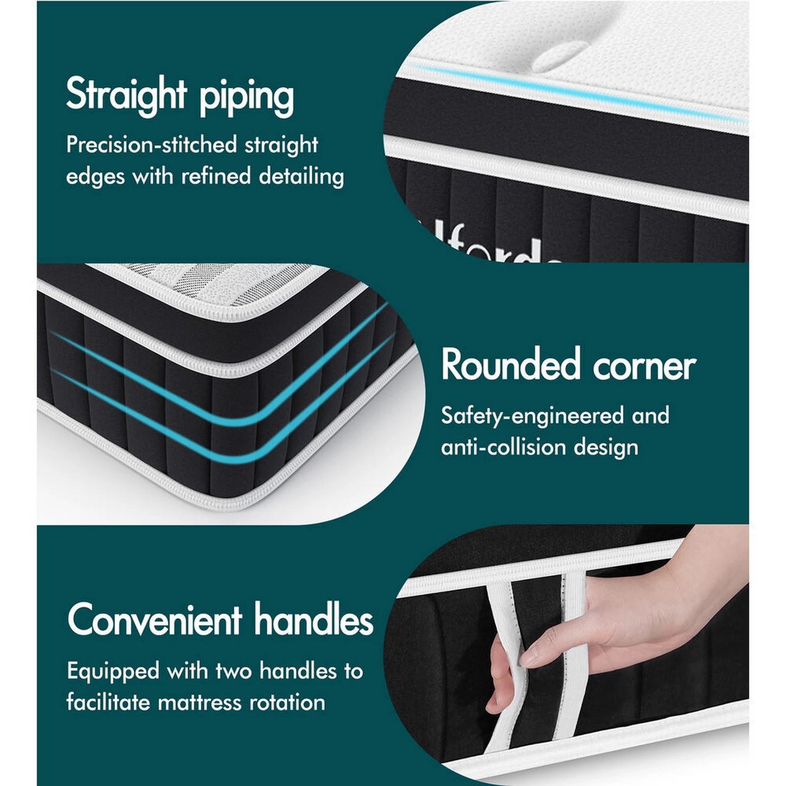 10 Alfordson Mattress Euro Top Spring Foam Bedding 22CM Medium Firm - Double Bed, 10 of 10