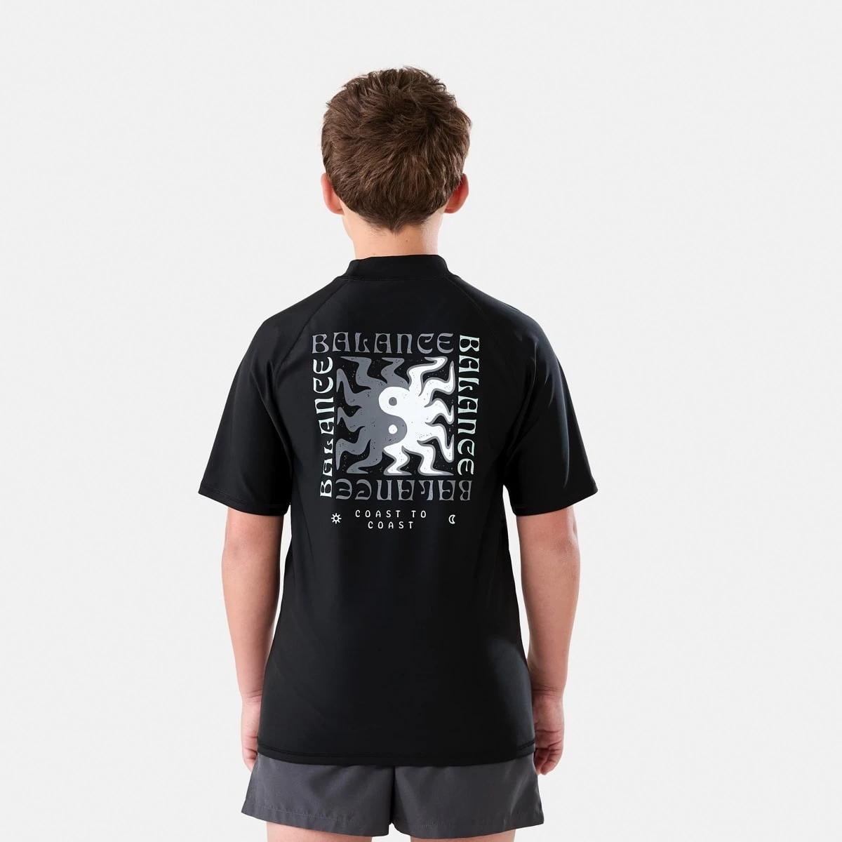 2 Short Sleeve Print Vest YING YANG SPIRAL  BLACK, 2 of 7