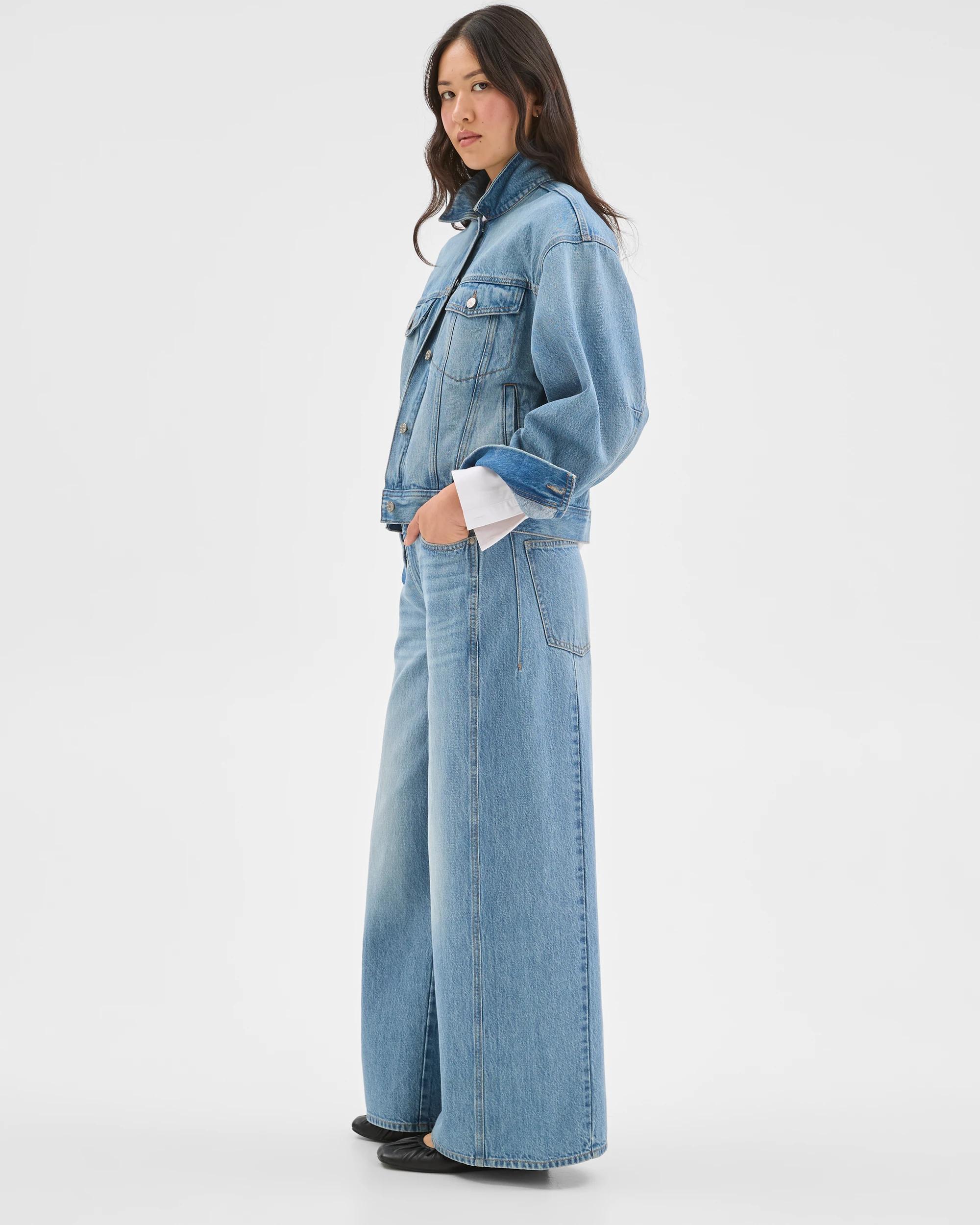 5 Target Denim Panelled Slouch Denim Jeans VINTAGE WORN, 5 of 8