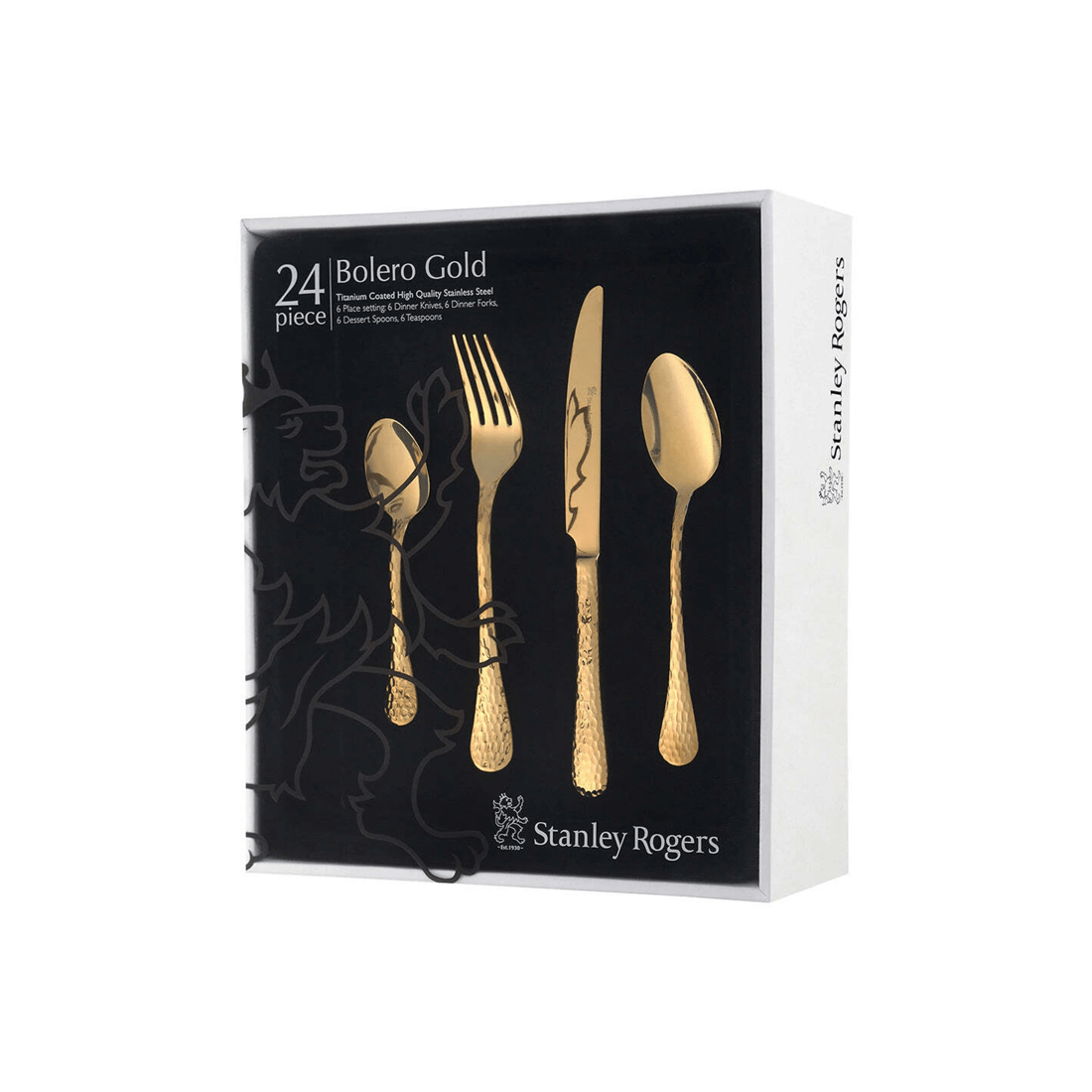 5 24pc Stanley Rogers Bolero Champagne Gold Cutlery Family Dinner Tableware Set
 - Gold, 5 of 5