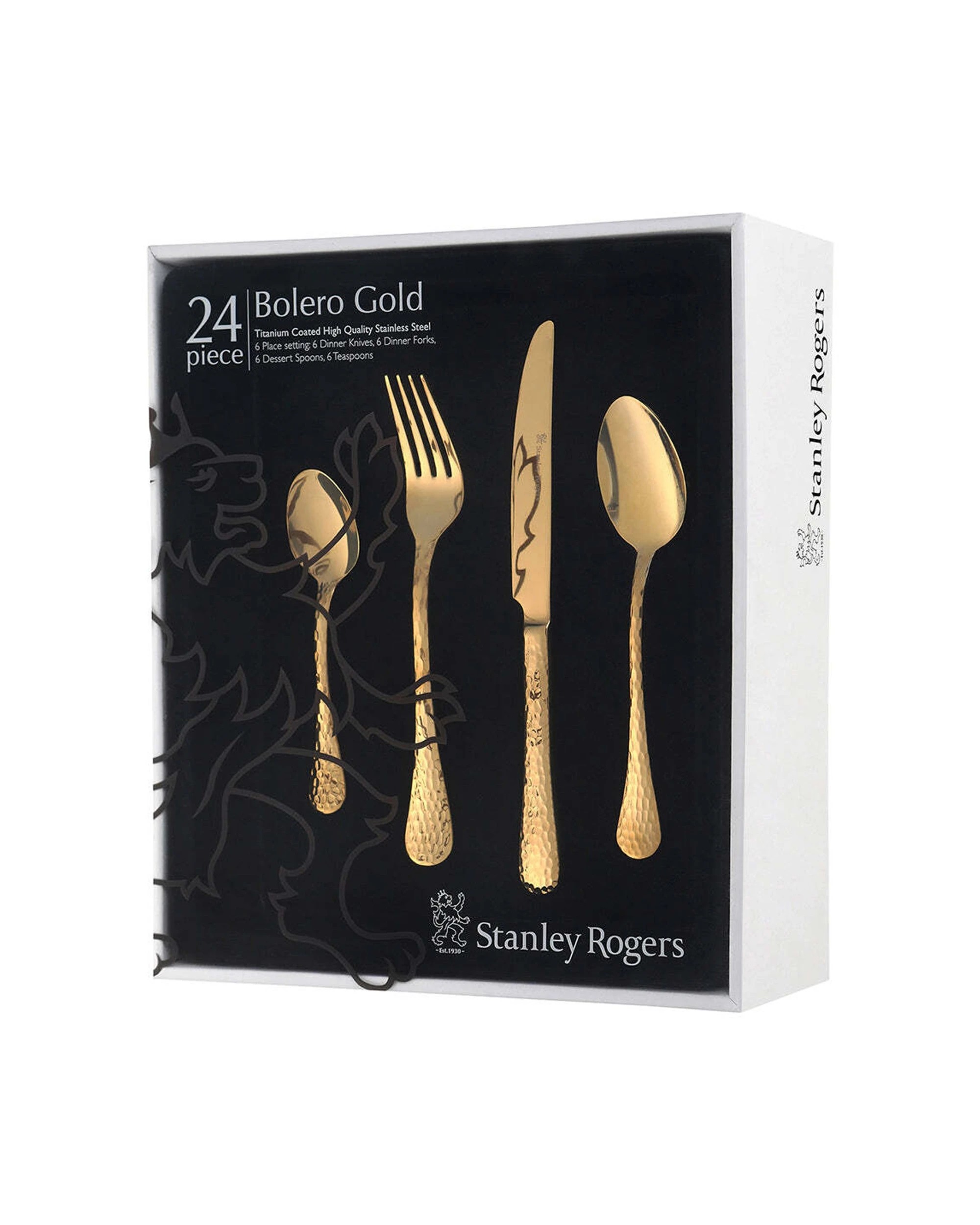 5 24pc Stanley Rogers Bolero Champagne Gold Cutlery Family Dinner Tableware Set
 - Gold, 5 of 5