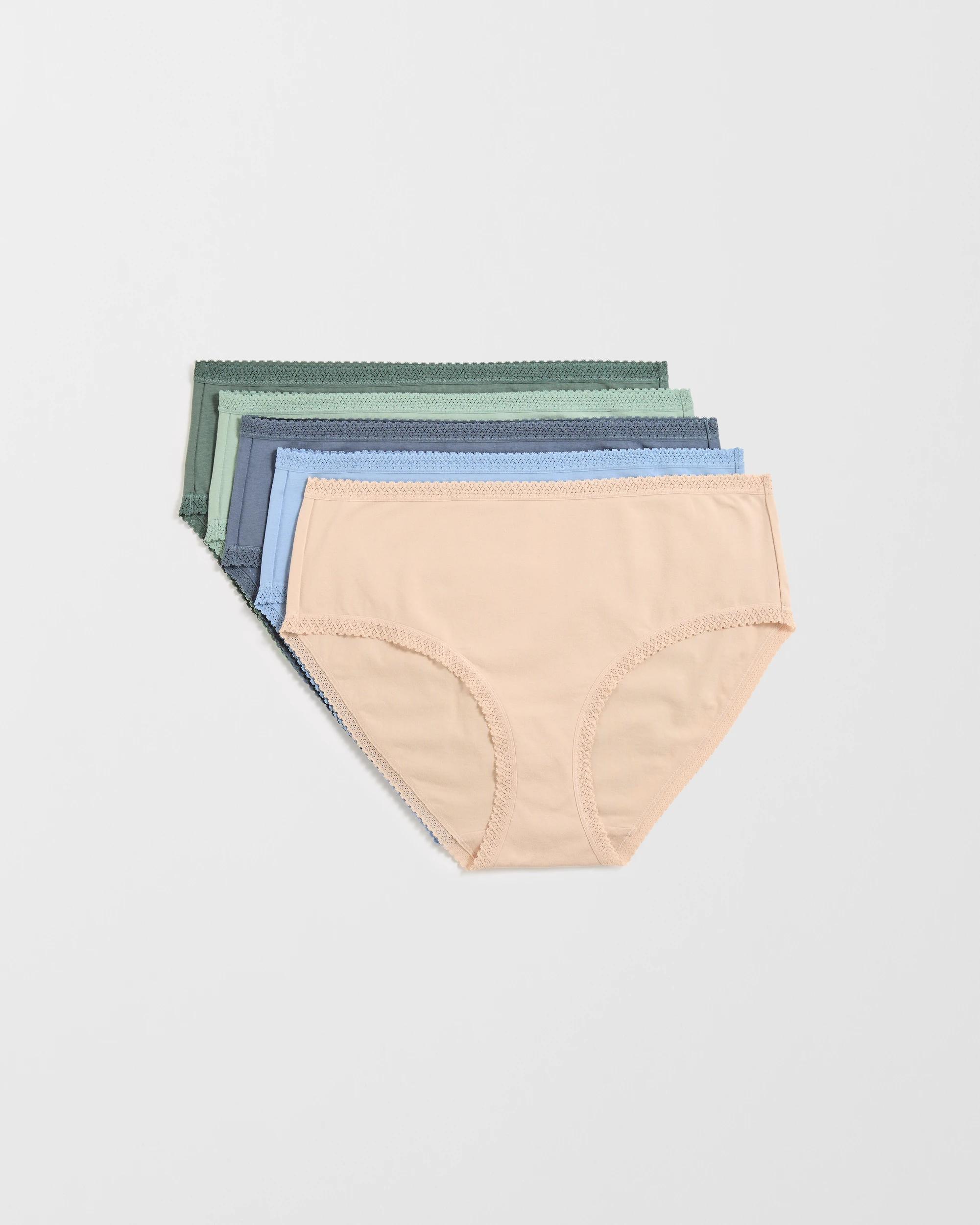 1 Target Australian Cotton Blend Womens Full Briefs 5 Pack BLUE/GREEN/NEUTRAL, 1 of 4