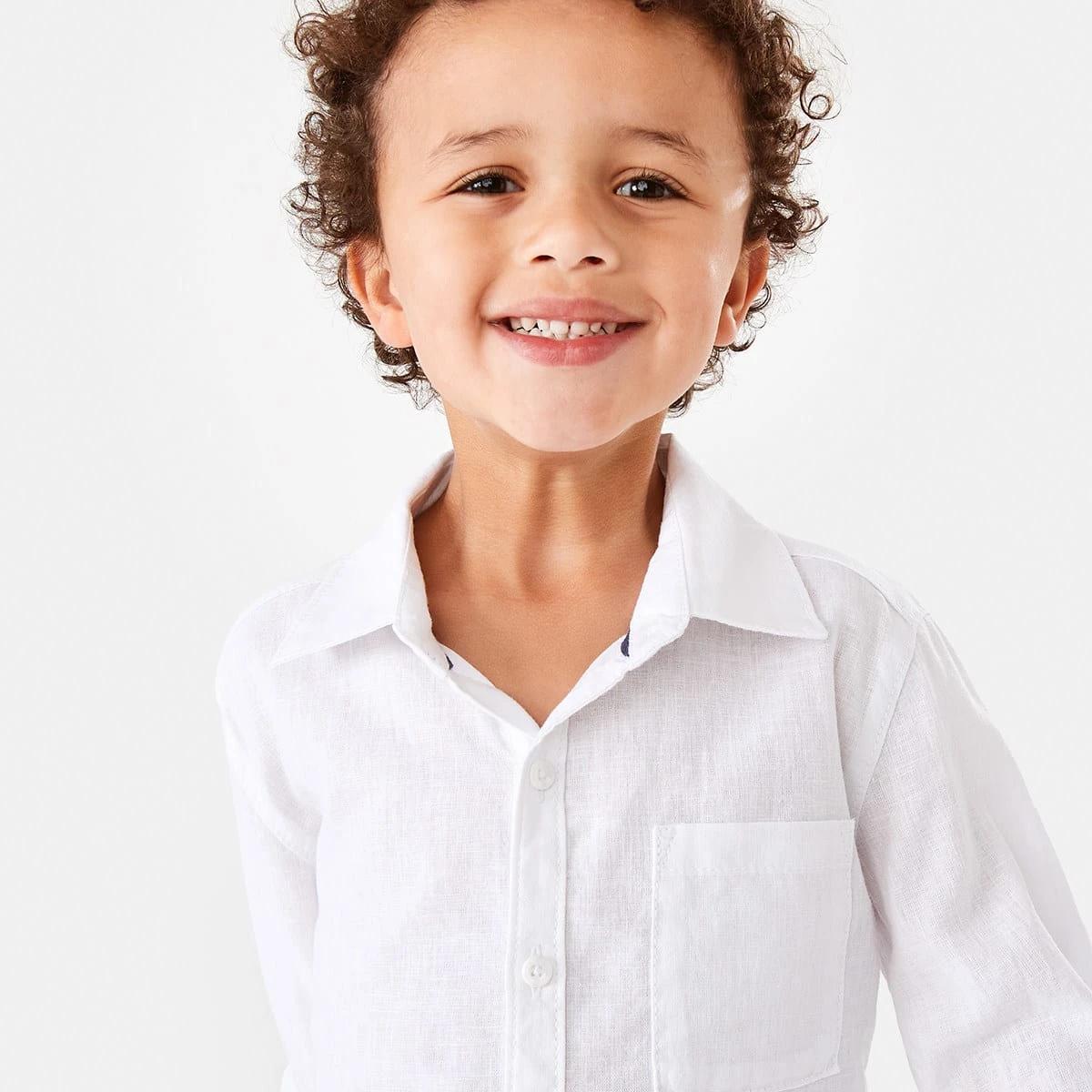 3 Long Sleeve Linen Shirt White, 3 of 9