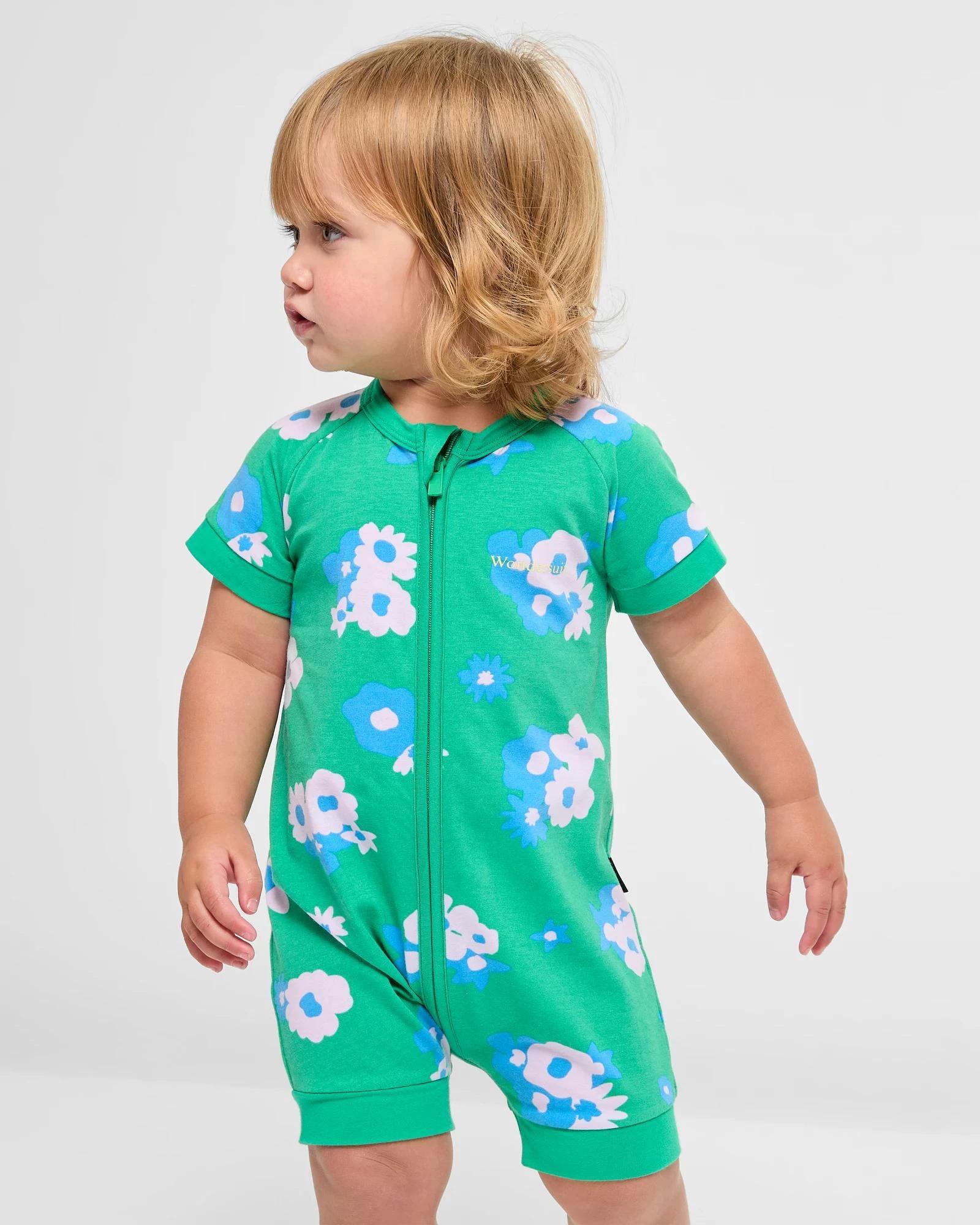 1 Bonds Baby Zippy Wondersuit Romper GREEN GARDEN CLUB, 1 of 5