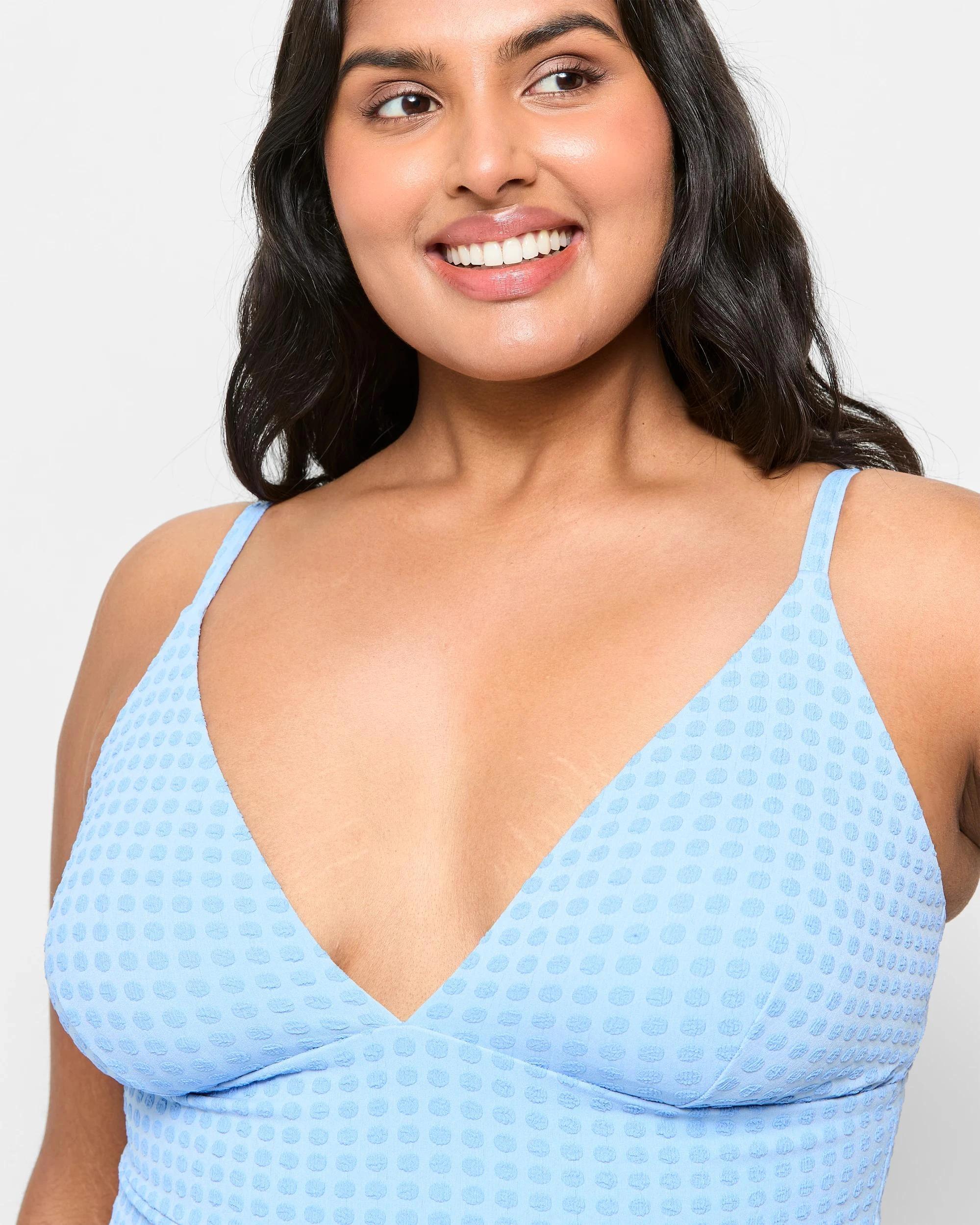 9 Target V-Front Textured One Piece Bathers - Shape Your Body PERIWINKLE SPOT, 9 of 9