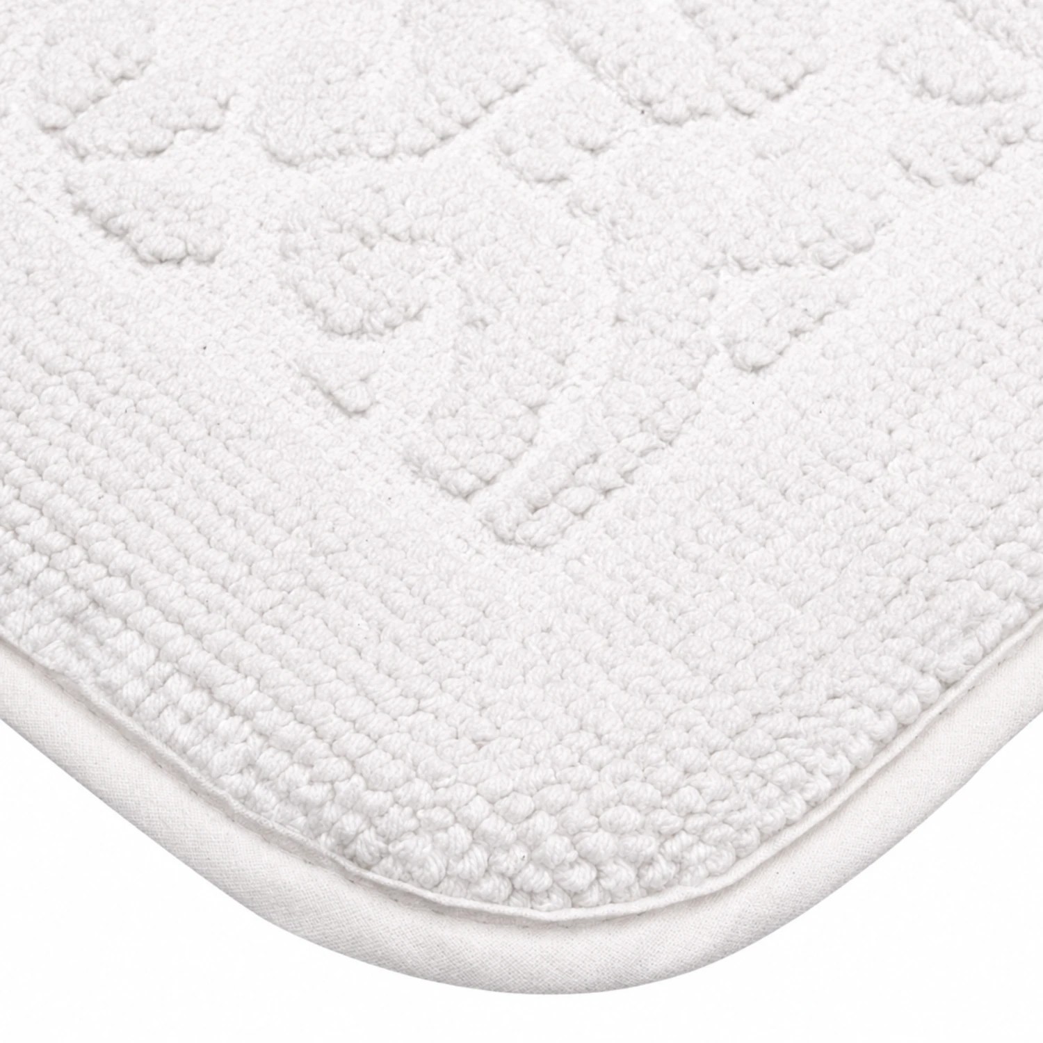 4 La Grace Home Alice Cushioned Textured Memory Foam Bathmat - White, 4 of 5