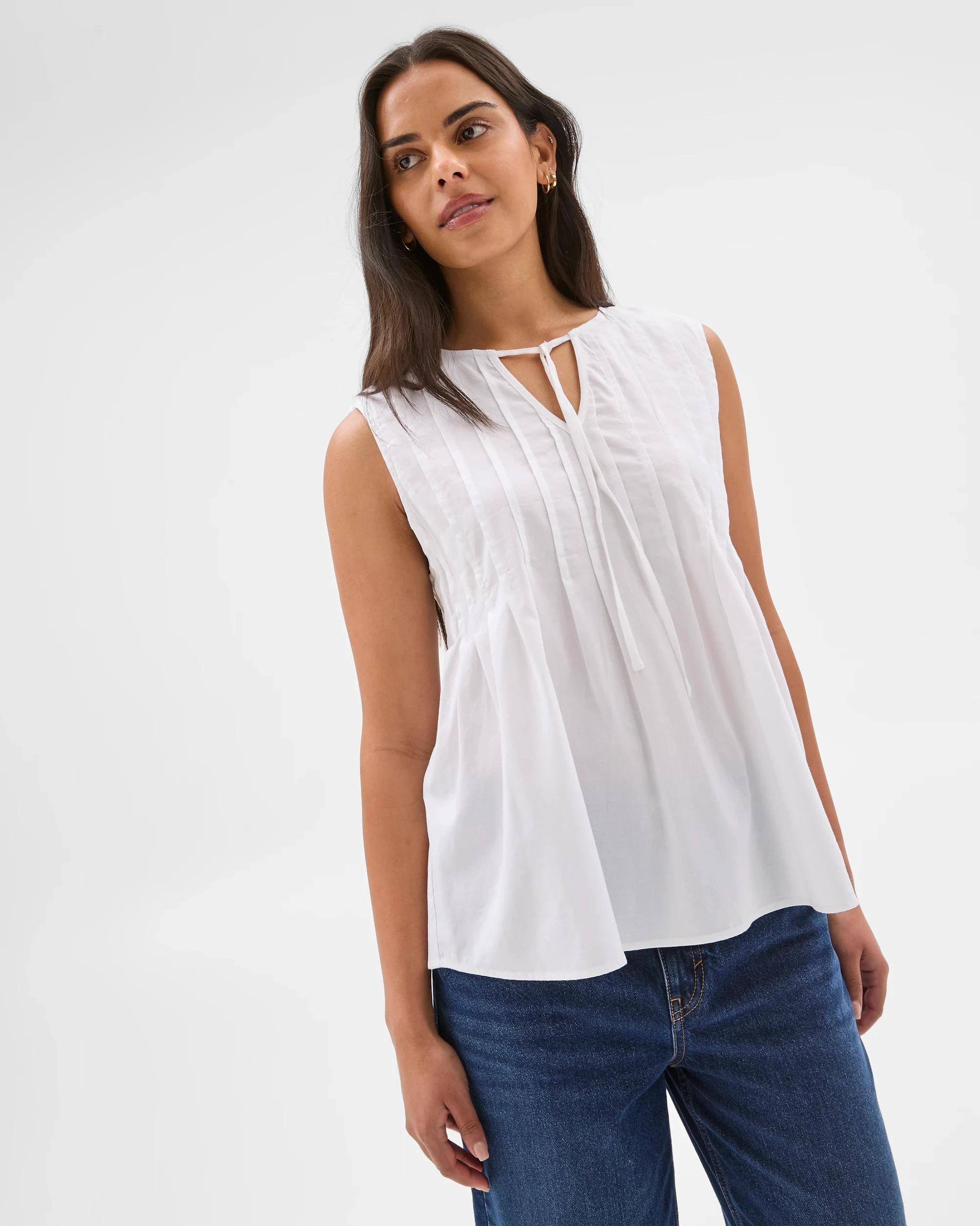 3 Target Pintuck Tank Top WHITE, 3 of 7