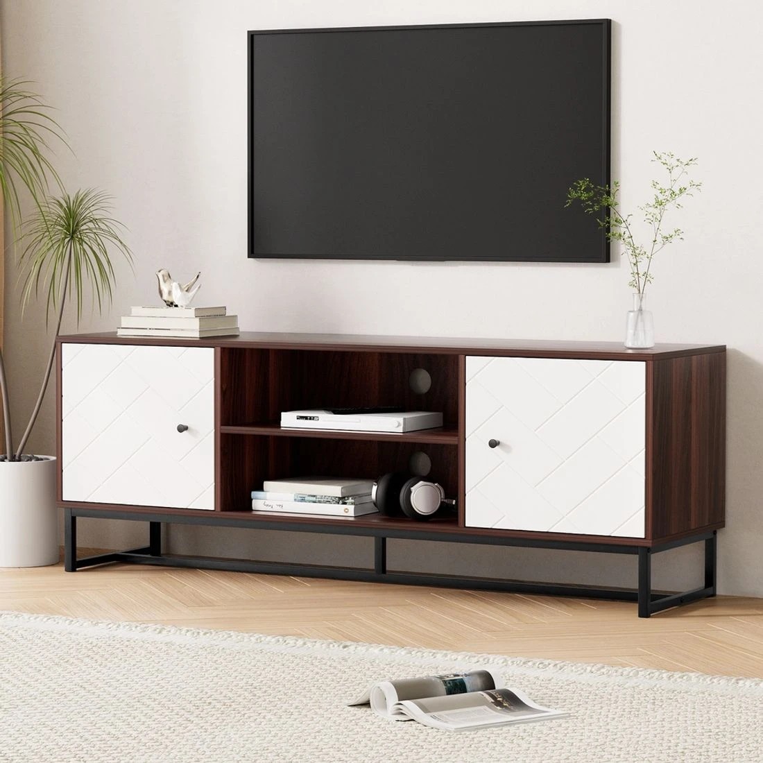 3 Artiss TV Unit 150cm Storage Shelves - Multi, 3 of 10