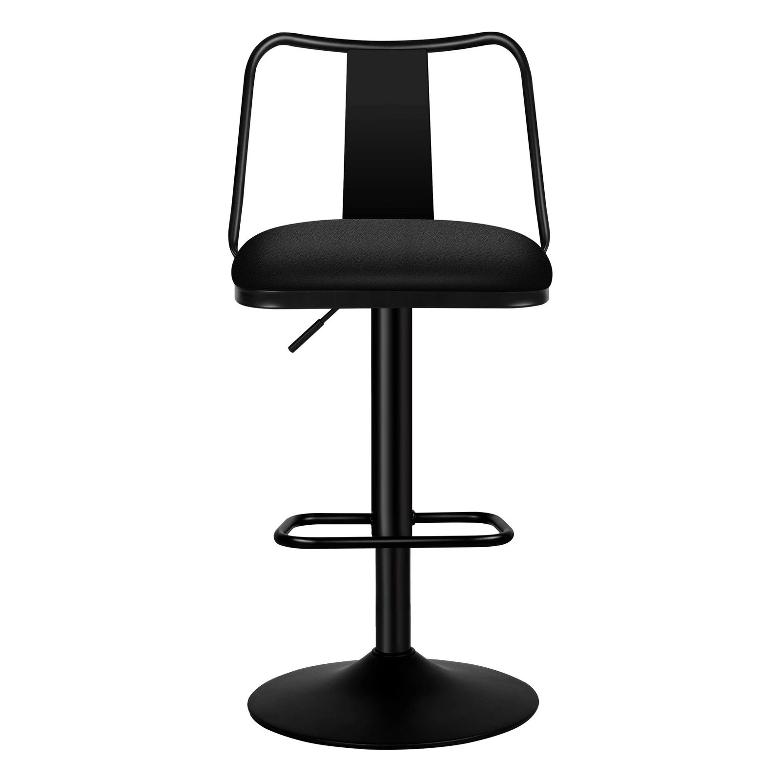 6 Alfordson 4x Bar Stools Gas Lift Leather Bar Chairs Kitchen Swivel Gloria - Black, 6 of 10