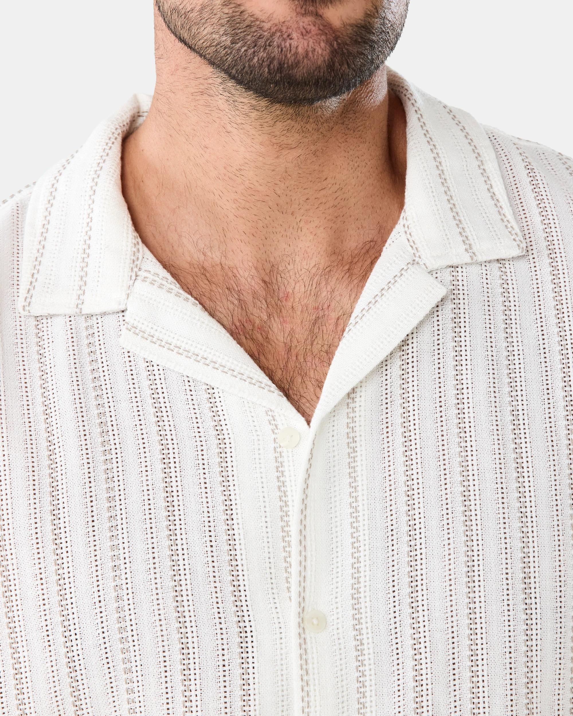 5 Short Sleeve Textured Shirt Cld White, 5 of 6