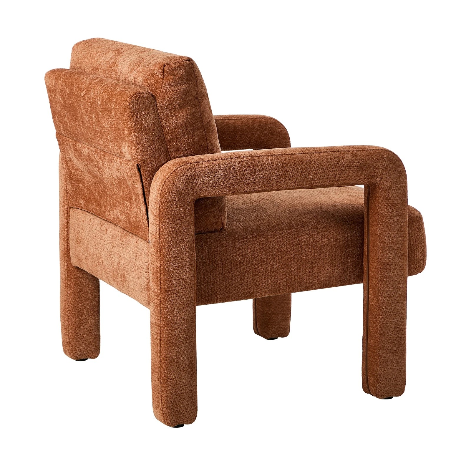 9 Oikiture Armchair Velvet Accent Chairs 1 Seater Lounge Sofa Chair - Orange, 9 of 10