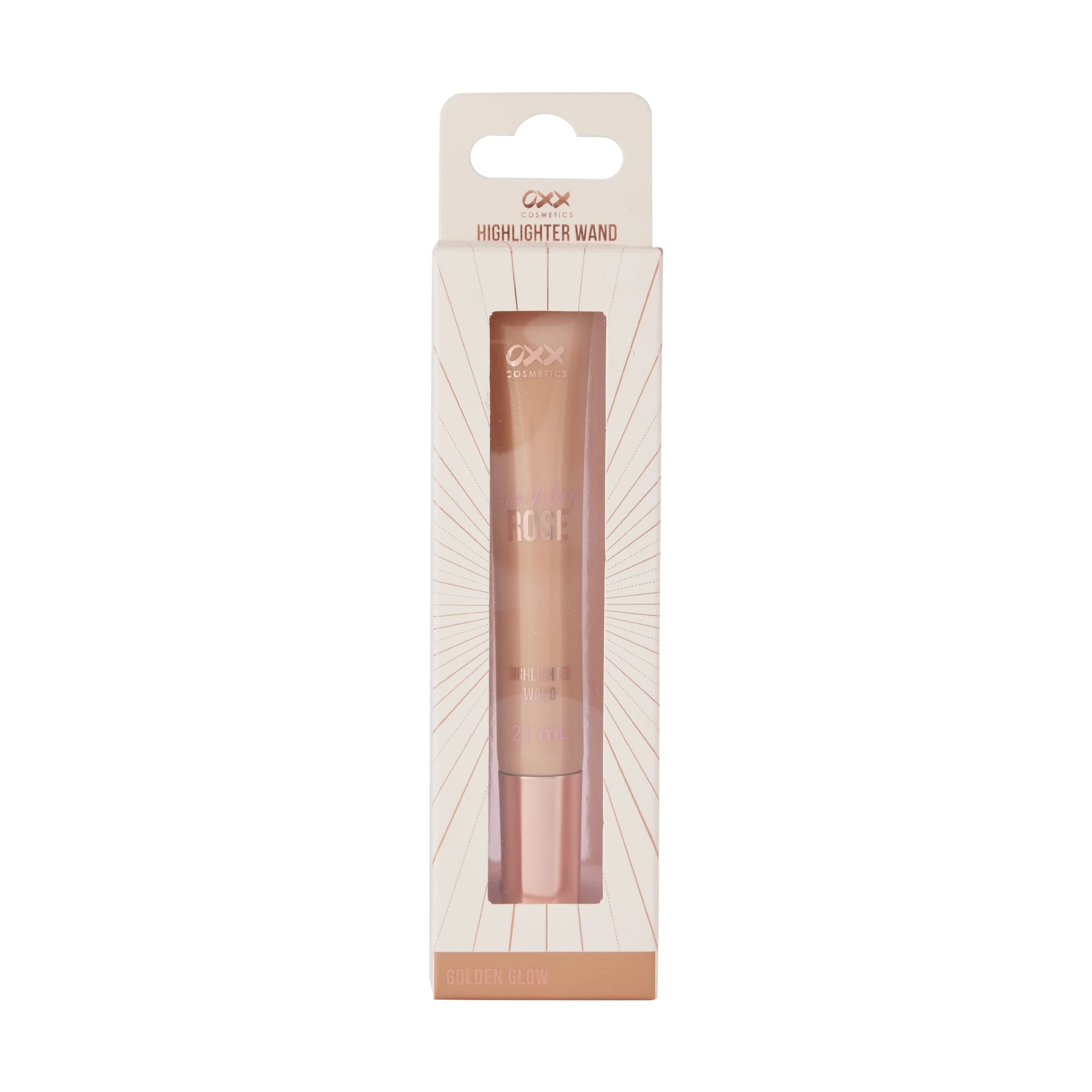 1 OXX Cosmetics Sparkling Rose Highlighter Wand - Golden Glow, 1 of 8