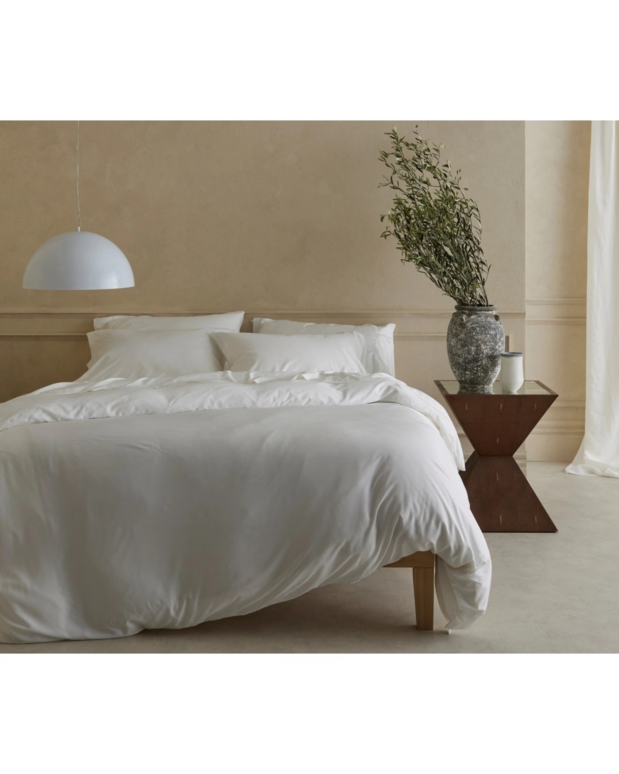 1 Bedding Co Organic Bamboo Quilt Cover Set 350TC - Double Bed - White, 1 of 5