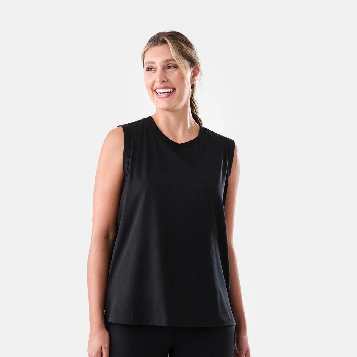1 Active Womens Muscle Tank Black, 1 of 6