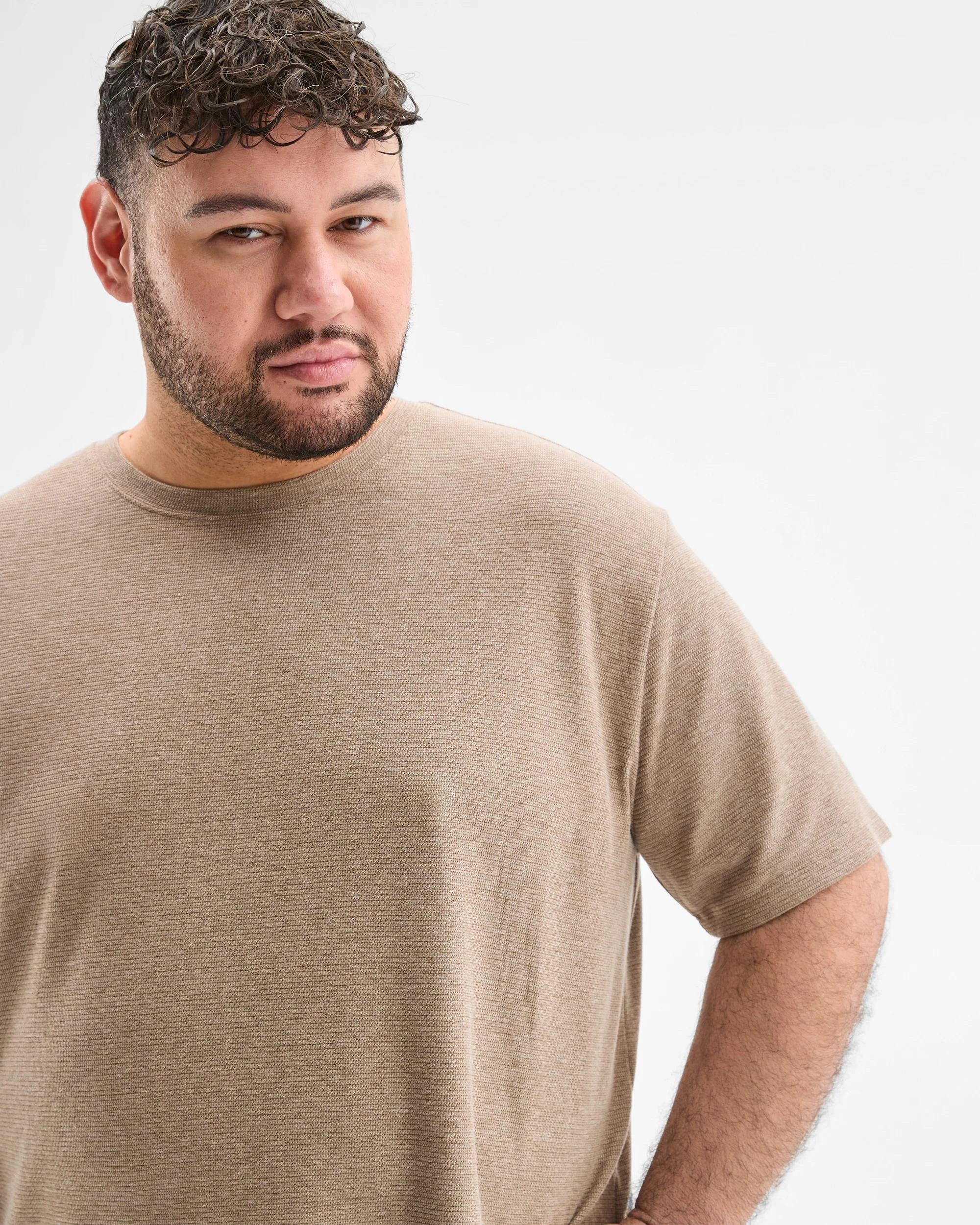 5 Target Plus Size Australian Cotton Blend Textured T-Shirt MUSHROOM, 5 of 6