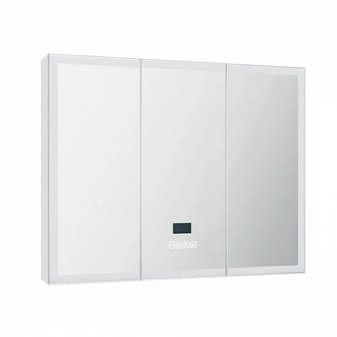 2 Bathroom Mirror Cabinet LED Light 900x720mm Medicine Wall Storage - White, 2 of 4