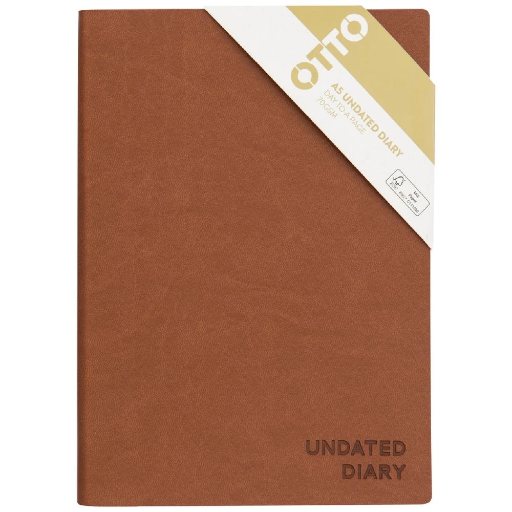 1 Otto A5 Undated Day to Page Urban Diary Tan, 1 of 4