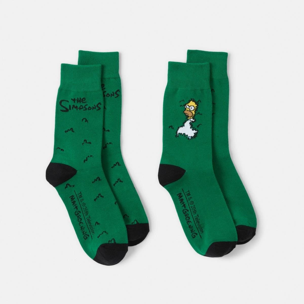 1 2 Pack Simpsons License Socks Homer Bush, 1 of 3
