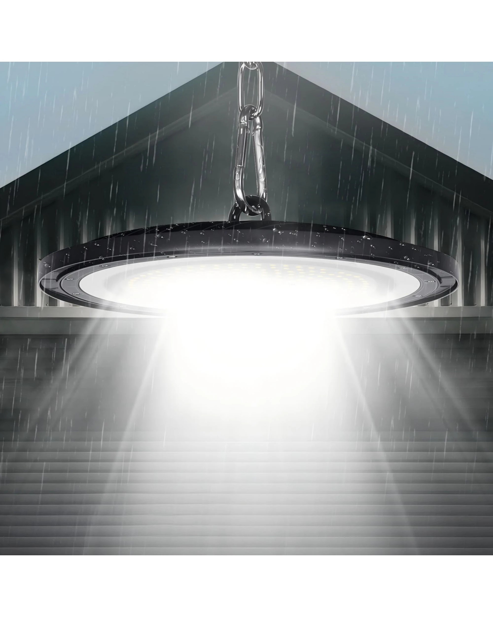 6 Advwin High Bay Light 6500K 21000LM 1 Pack IP65 Waterproof  - Black, 6 of 8