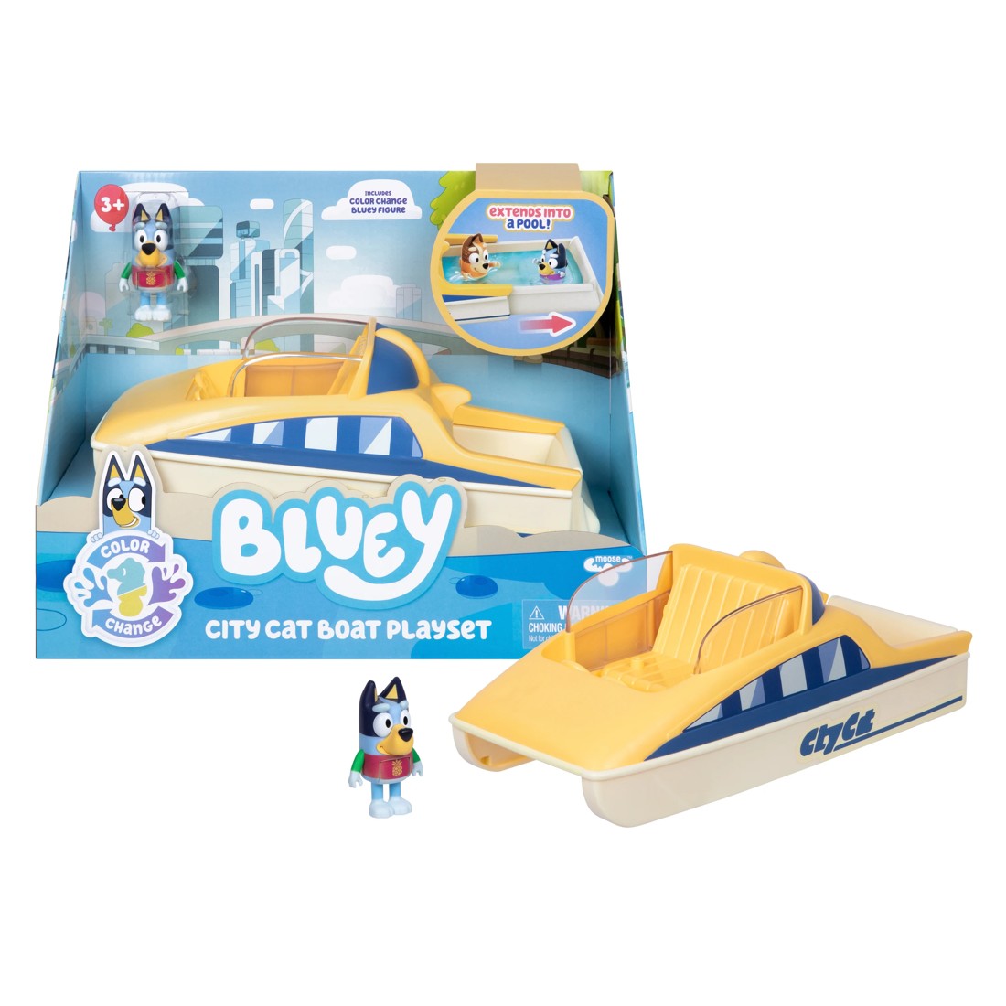 2 Bluey CityCat Boat Playset with Color-Change Figure, 2 of 9