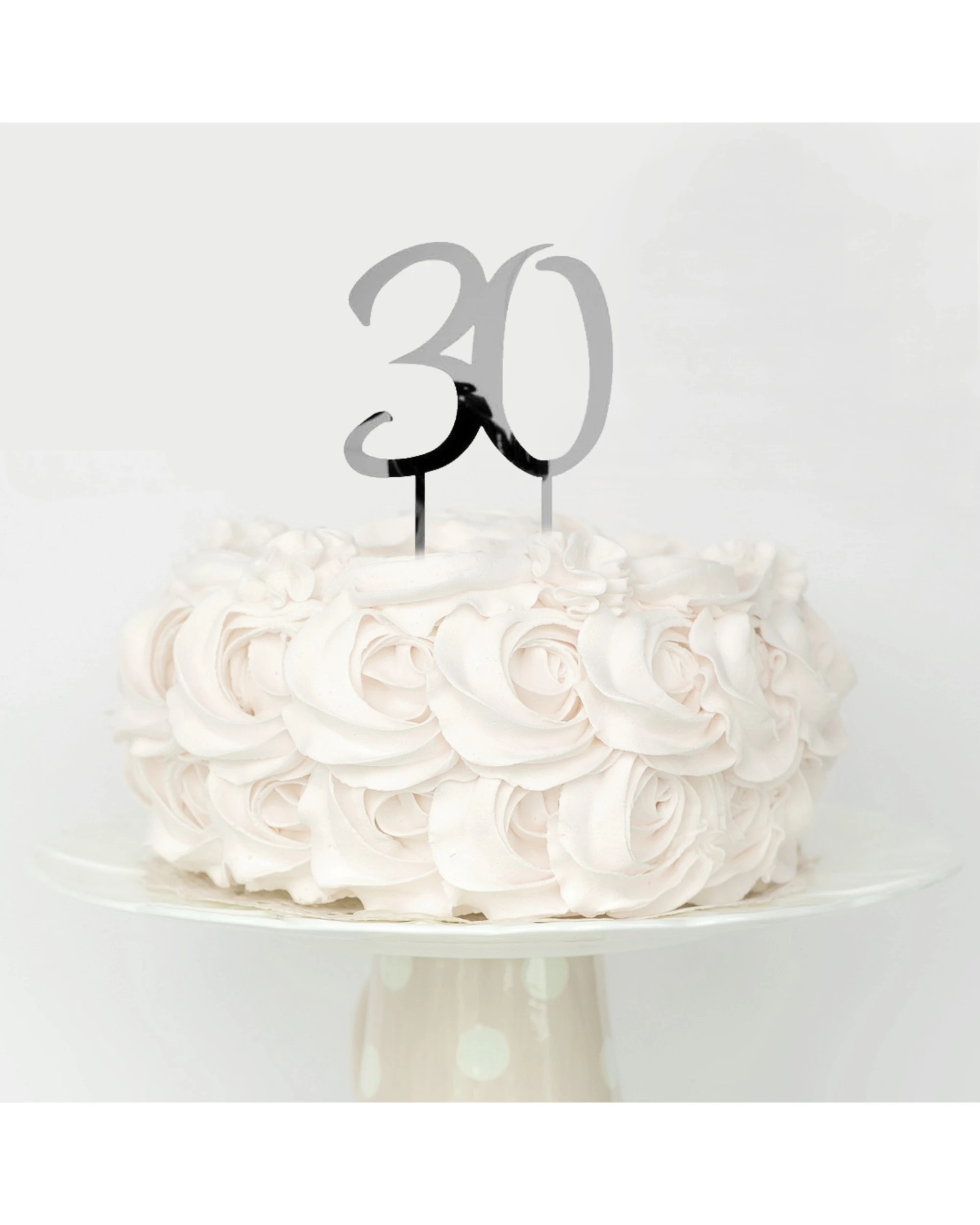 2 JD Party 30 Mirror Cake Topper - Silver, 2 of 2