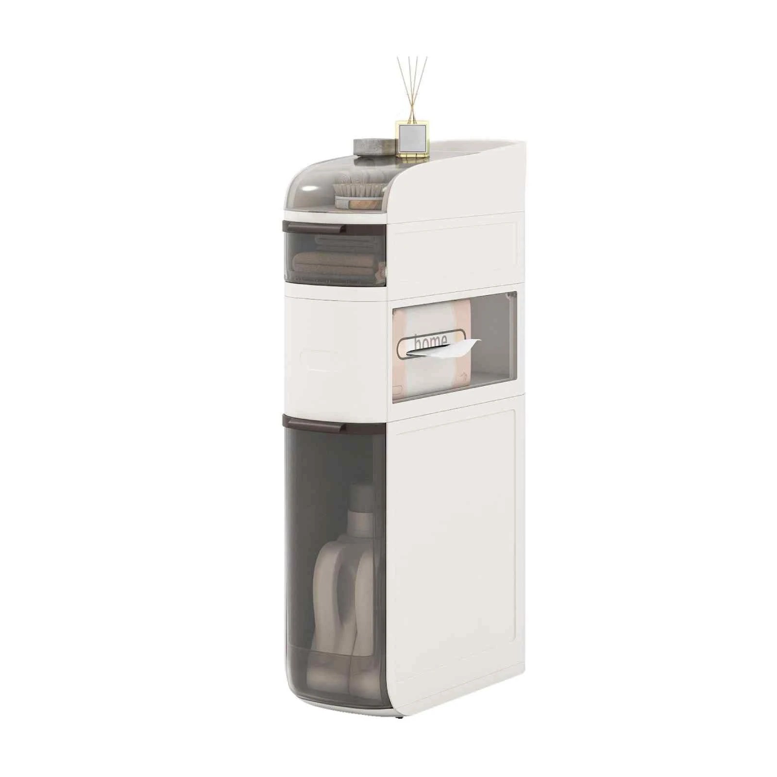 5 Costway 4-Tier Narrow Bathroom Storage Cabinet Toilet Paper Organizer, 5 of 5