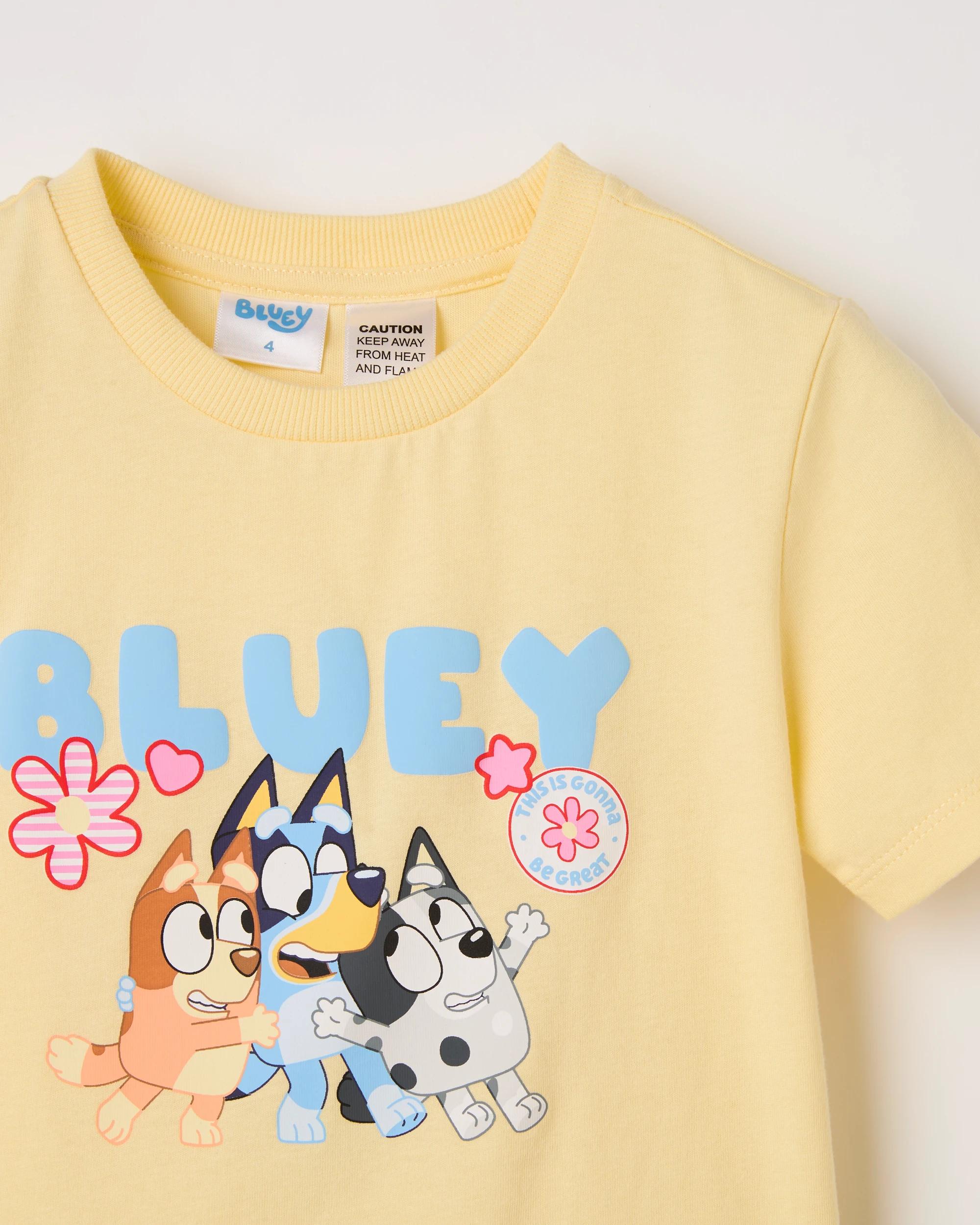 2 Licensed Bluey Australian Cotton Younger Girls Pyjama Set BLUEY YELLOW, 2 of 4
