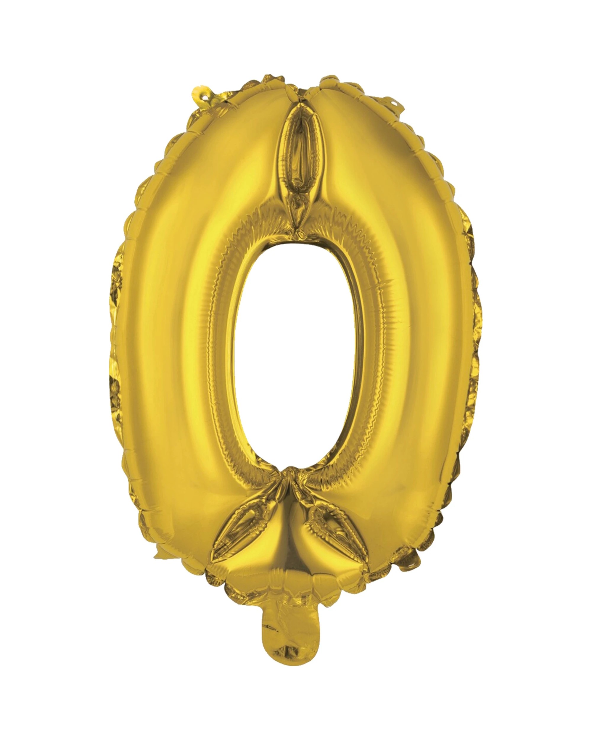 1 Meteor Number 0 Foil Air Fill Balloon 35.5cm - Gold, 1 of 2
