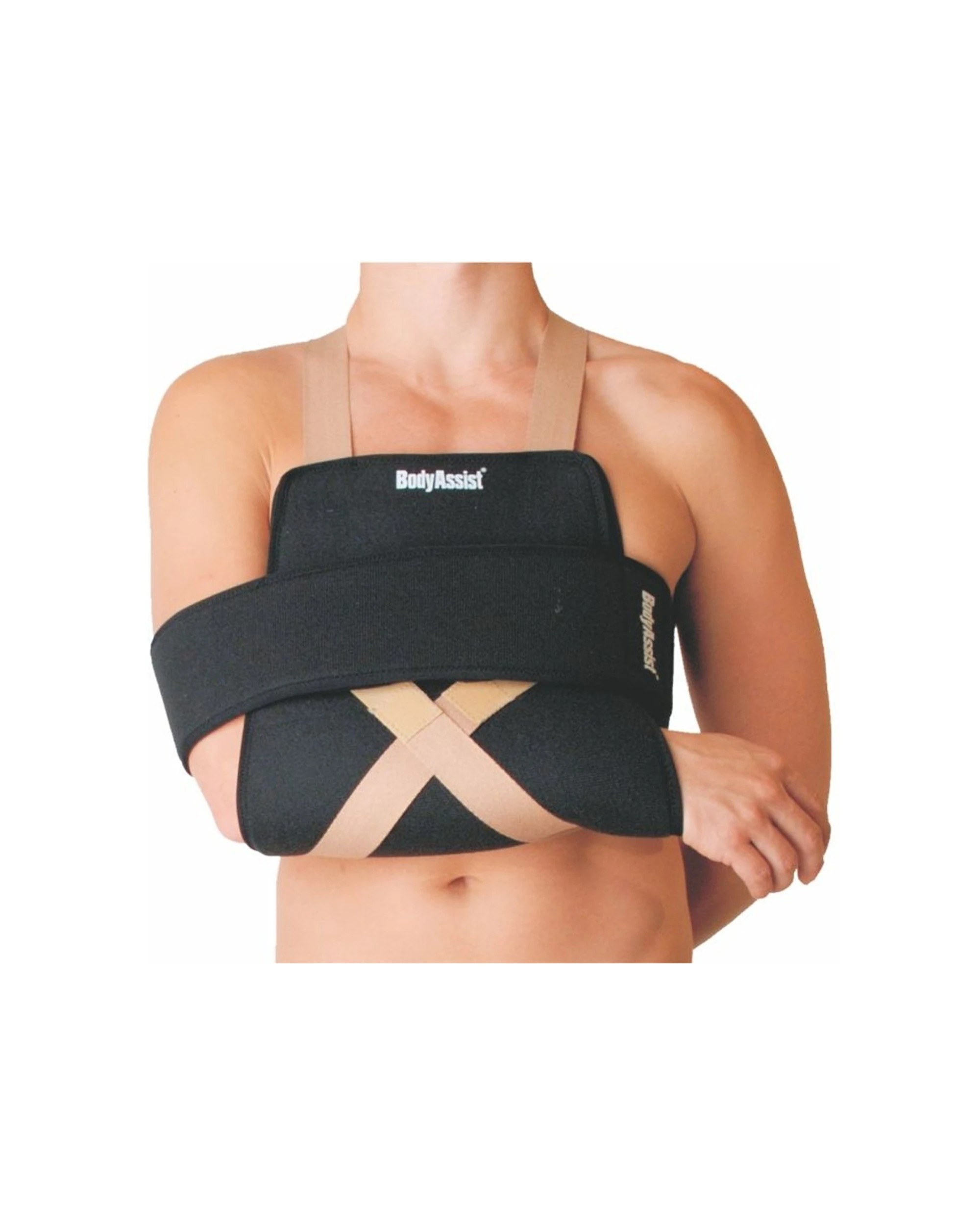 1 Bodyassist Pouch Arm Sling with Stabilization Swathe Soft Foam Laminate SML to MED - Black - Black, 1 of 1