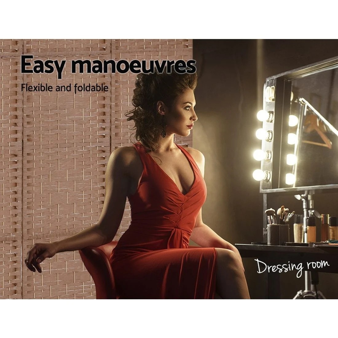 7 Artiss 6 Panel Room Divider Screen 245x170cm Woven - Natural, 7 of 7