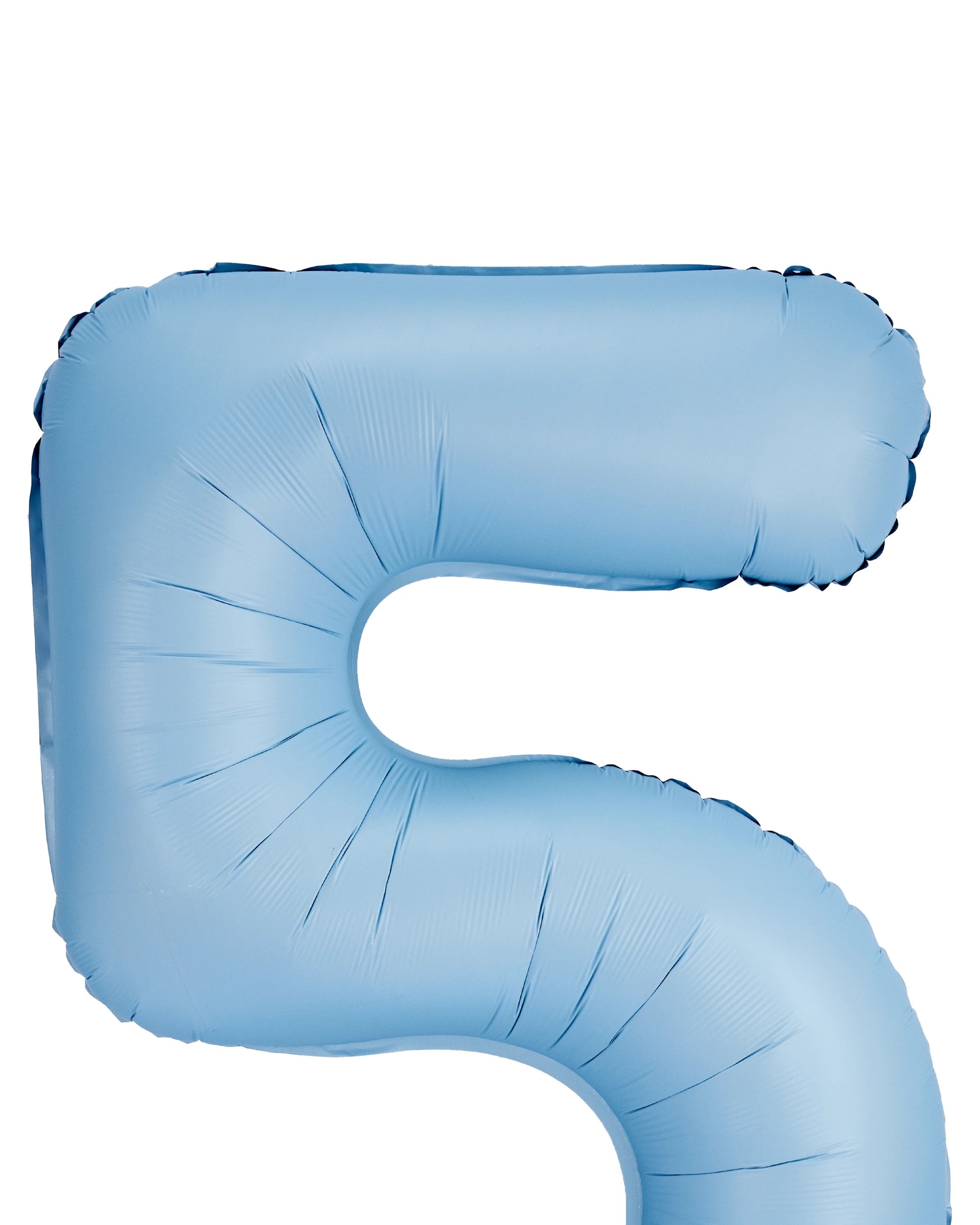 3 Giant Matte Blue Number 5 Foil Balloon, 3 of 5