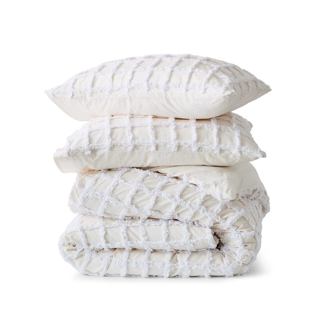 3 Ari Cotton Quilt Cover Set - Super King Bed, White, 3 of 6