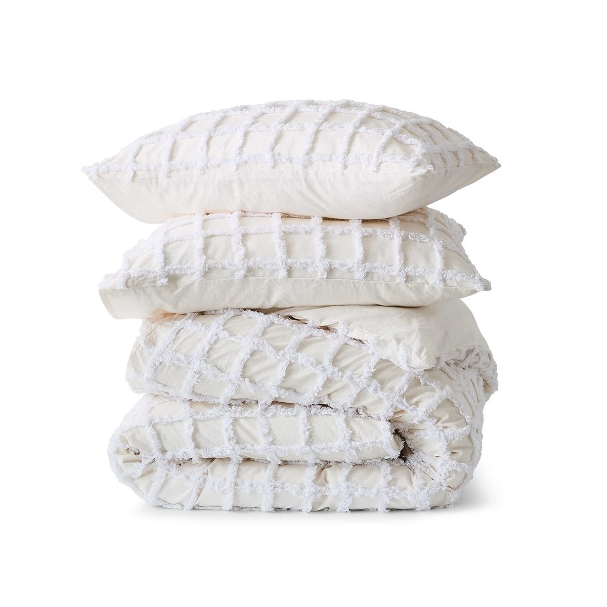 3 Ari Cotton Quilt Cover Set - Super King Bed, White, 3 of 6