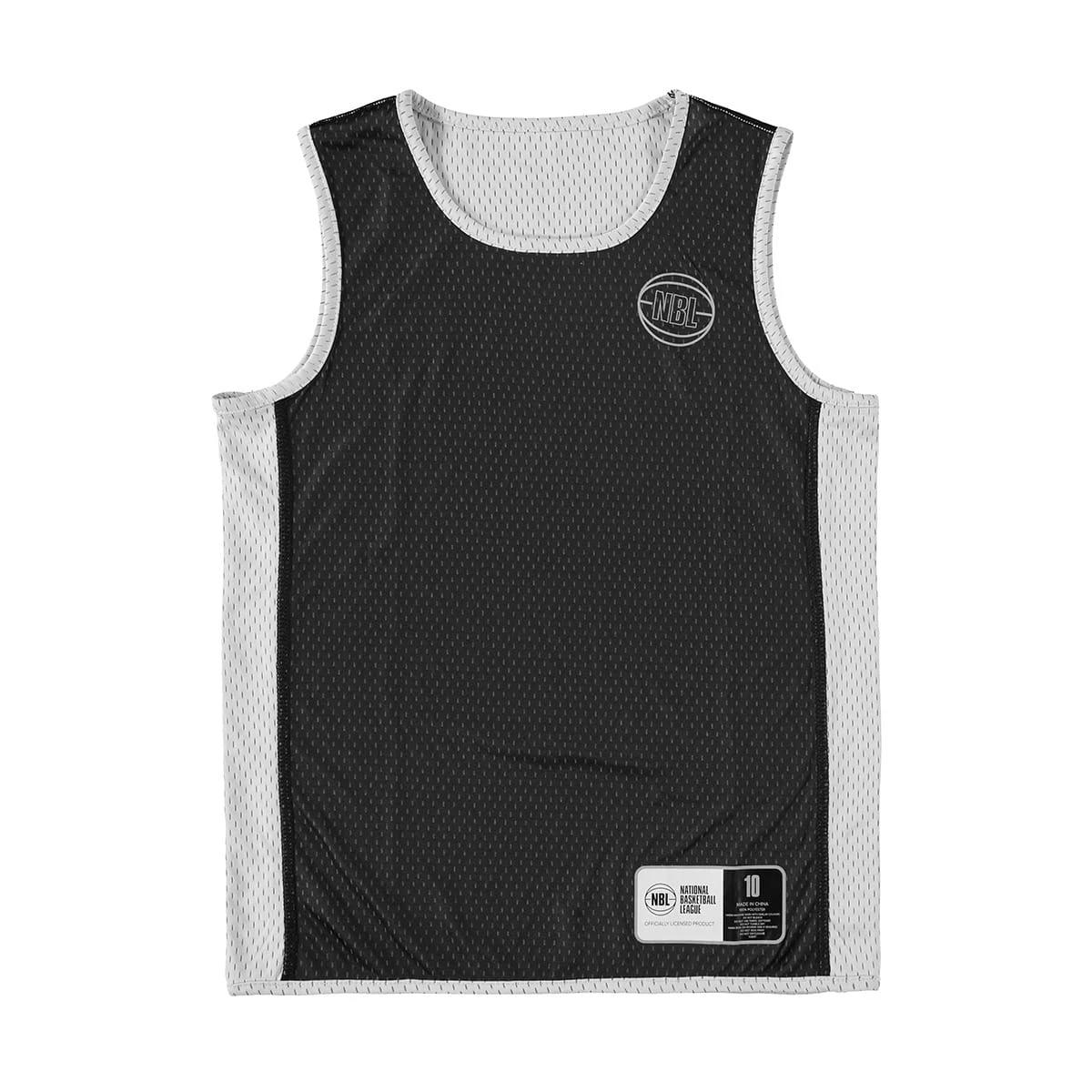 1 Official NBL Kids Reversible Muscle Tank BLACK, WHITE, 1 of 4