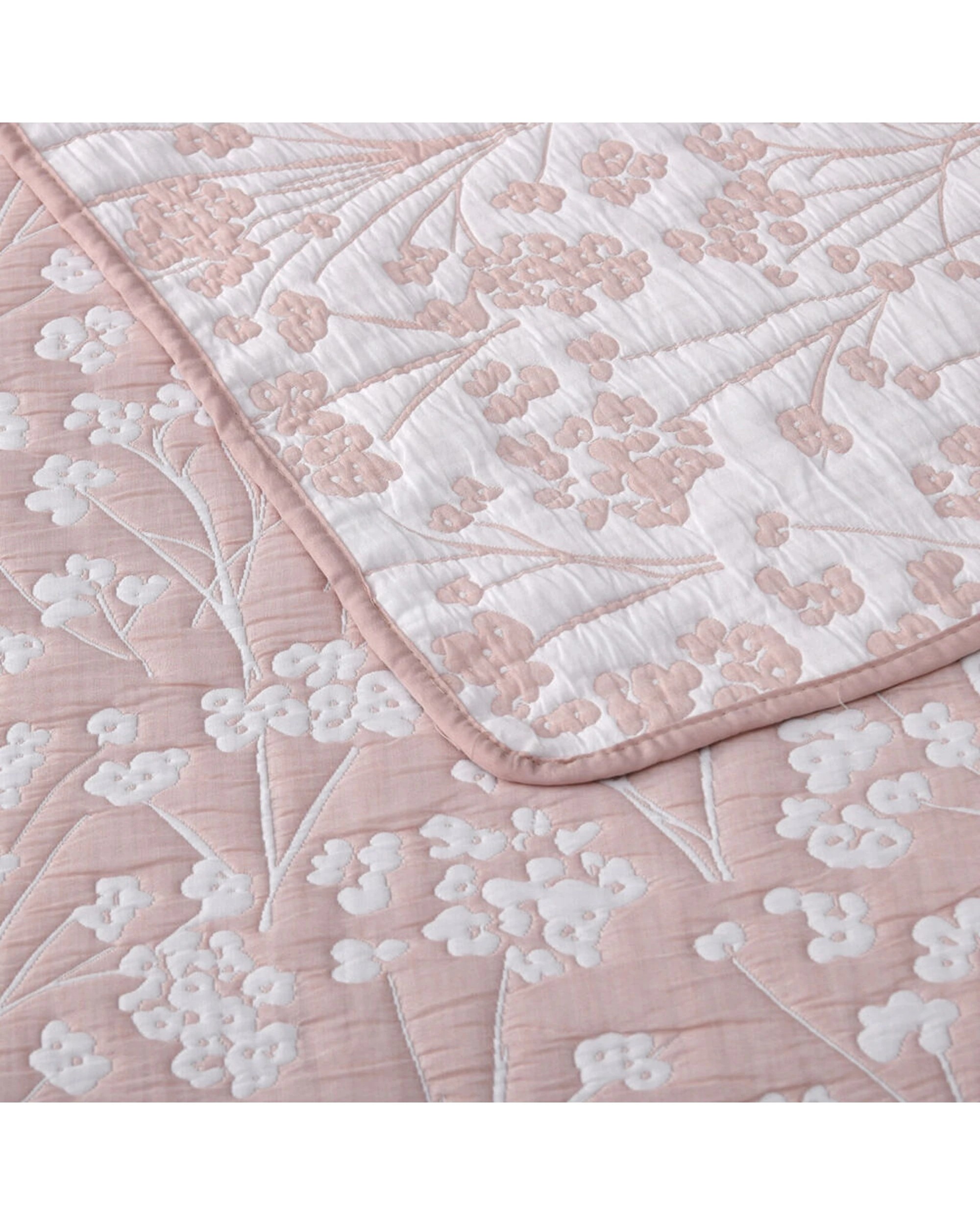 4 Bianca Myra King Polyester Cotton Bedspread And Pillowcase Set - Pink, 4 of 4