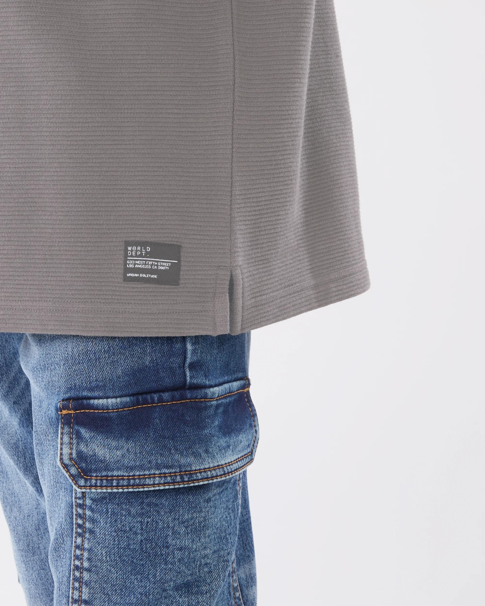 6 Long Sleeve Graphic T-shirt Blu Slogan, 6 of 8