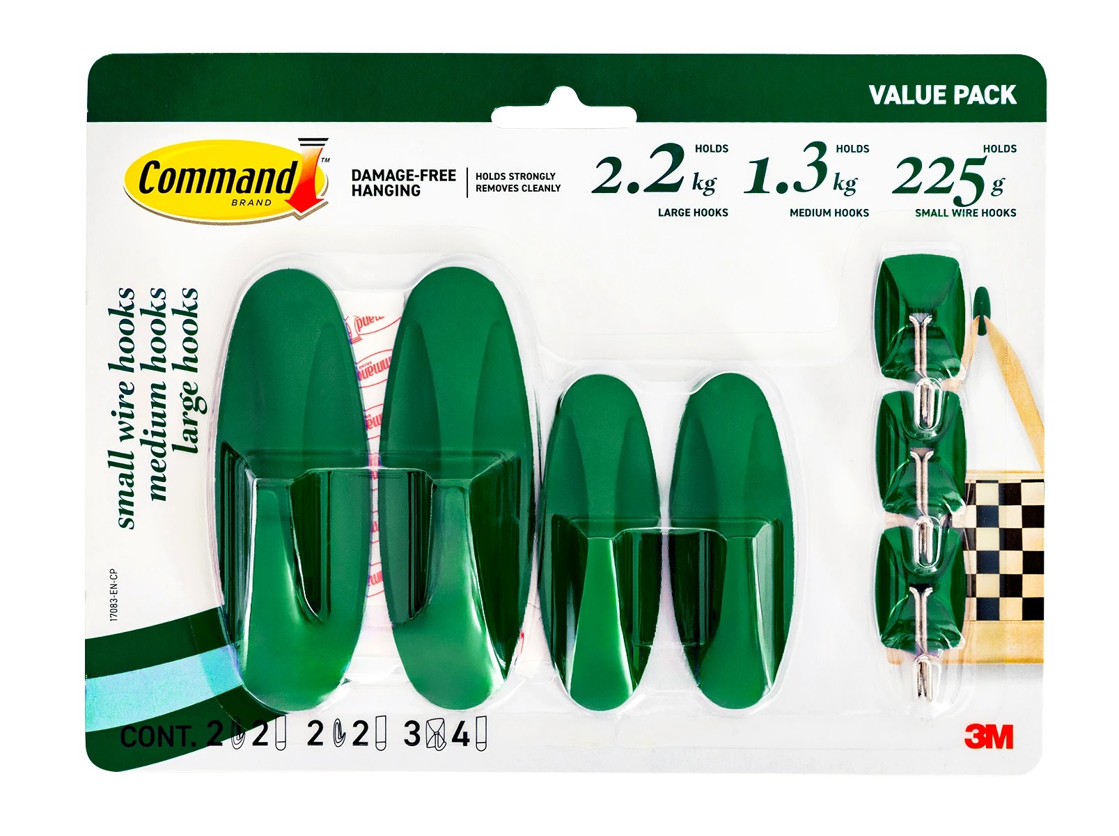 1 Command Coloured Hooks Mixed Pack - Watermelon, 1 of 2